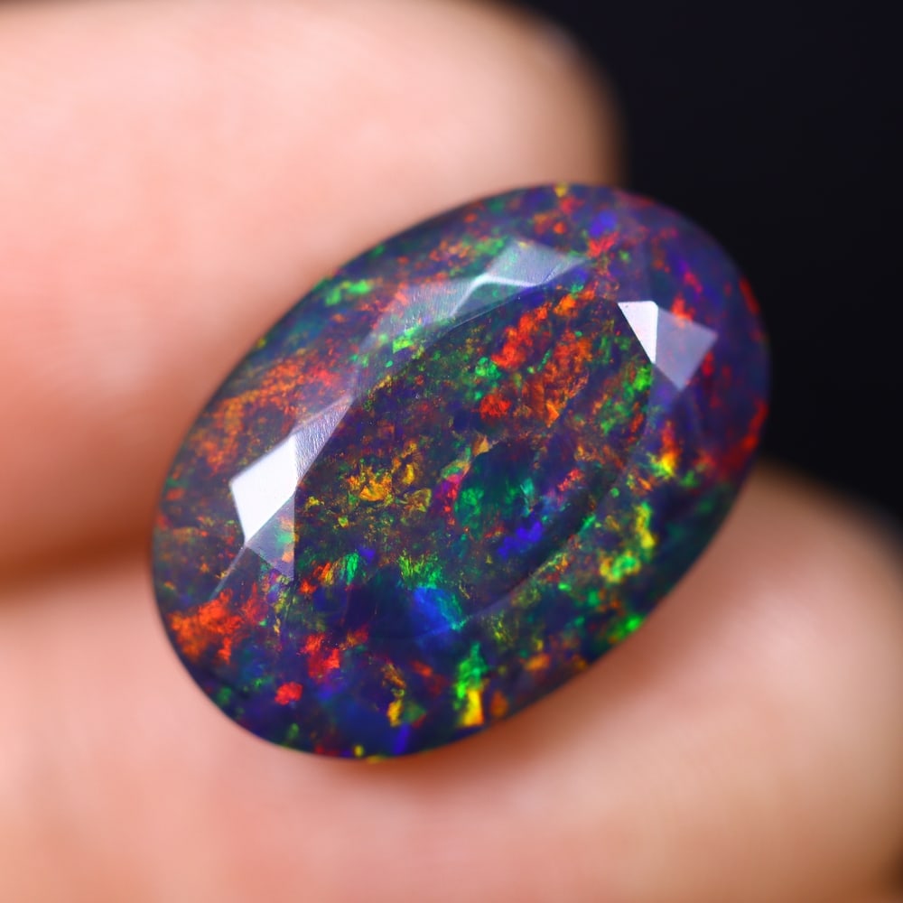*7.56Ct Smoked Faceted Welo Opal Polished - Ethiopian Opal , 295C (1 of 12)