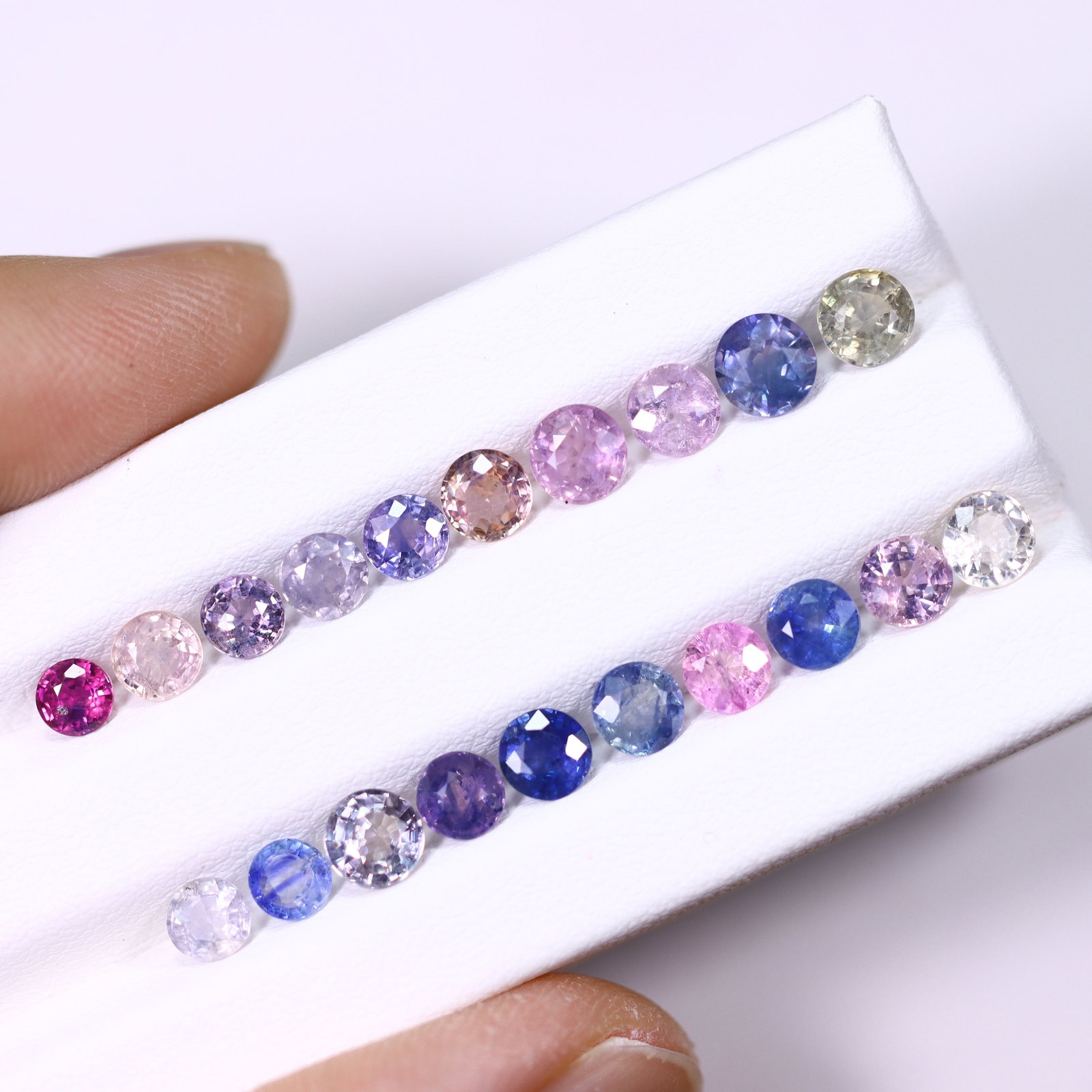 *9.93Ct Heated Fancy Sapphire Lot - Polished Faceted , 352C: Ksmith Heritage Auctioneers Subject: Natural Sapphire Carat Weight: 9.93Ct Dimension: 4.4x4.4x2.5 mm Treatment: Heated Type: Faceted, Polished