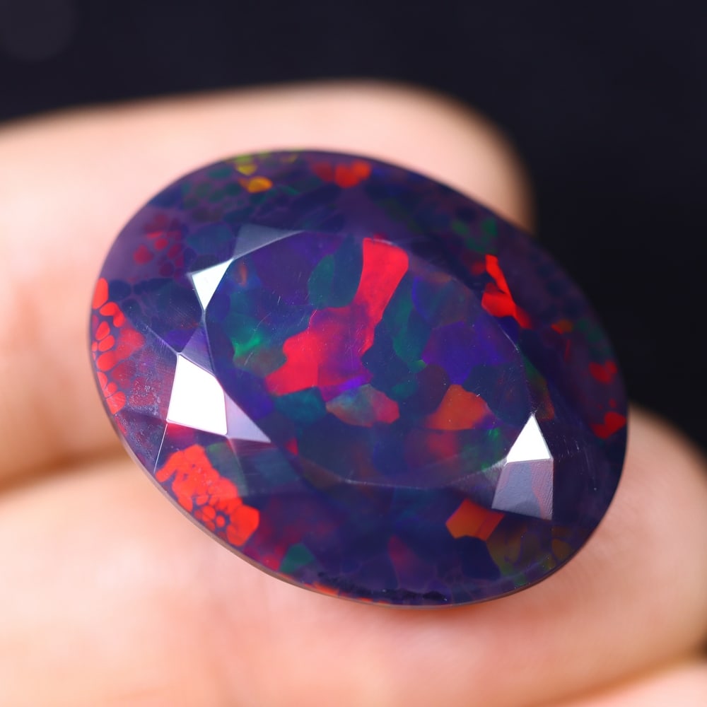 *18.21Ct Smoked Faceted Welo Opal Polished - Ethiopian Opal , 280C (1 of 6)