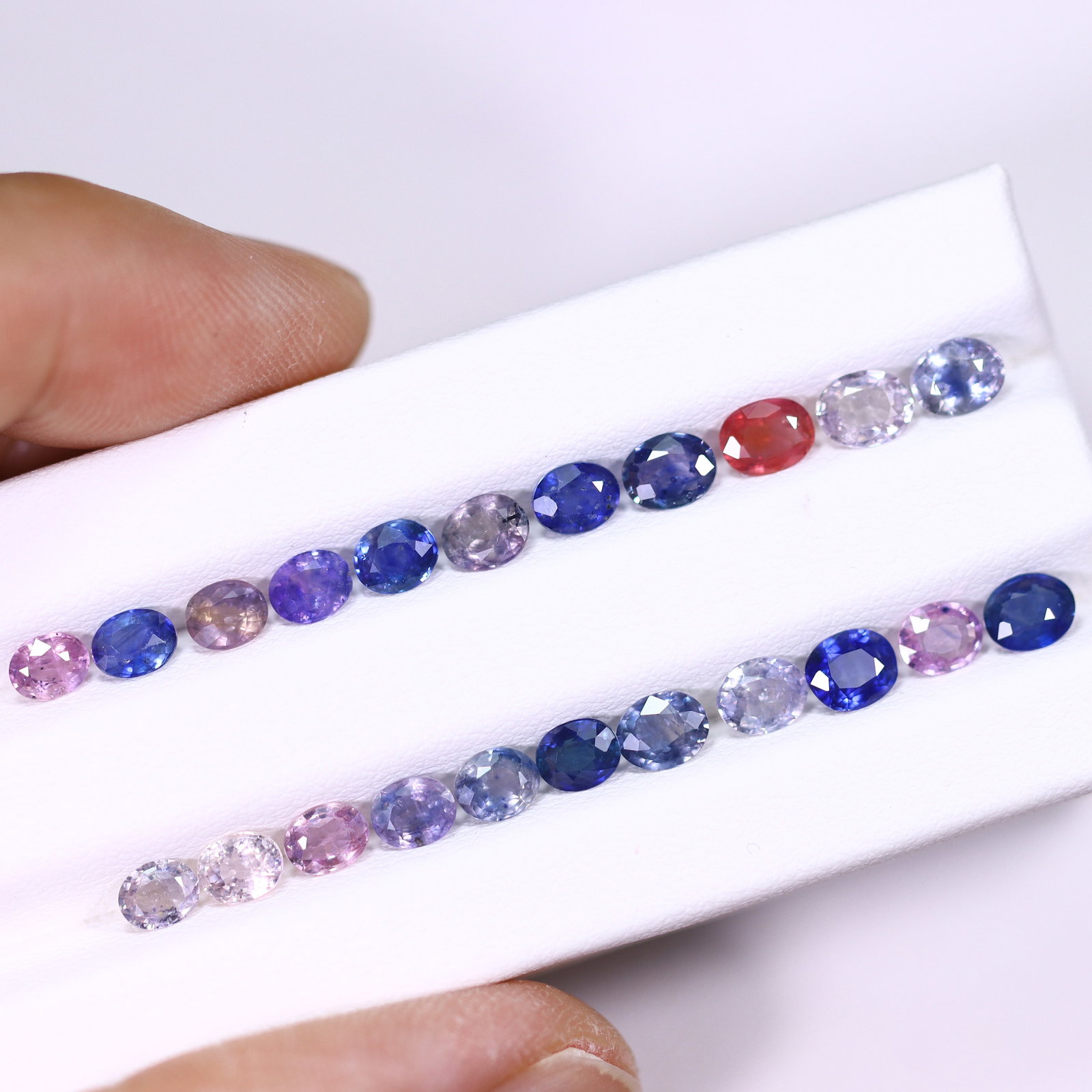 *7.58Ct Heated Fancy Sapphire Lot - Polished Faceted , 357C: Ksmith Heritage Auctioneers Subject: Natural Sapphire Carat Weight: 7.58Ct Dimension: 4.9x3.9x2 mm Treatment: Heated Type: Faceted, Polished