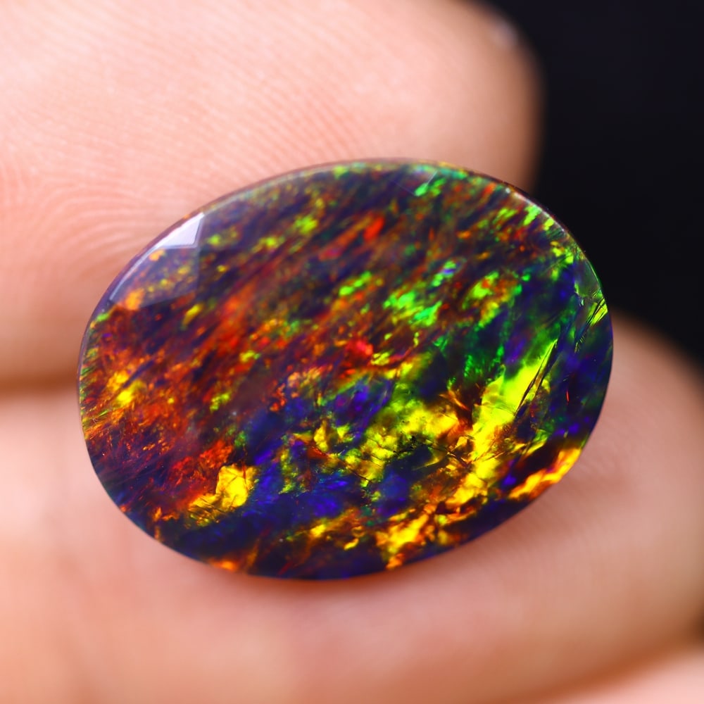 *6.53Ct Smoked Faceted Welo Opal Polished - Ethiopian Opal , 269C (1 of 12)