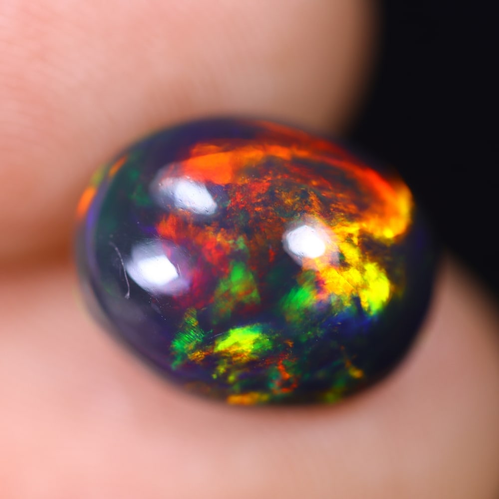 *3.43Ct Welo Black Opal Polished - Ethiopian Opal, 388B (1 of 7)