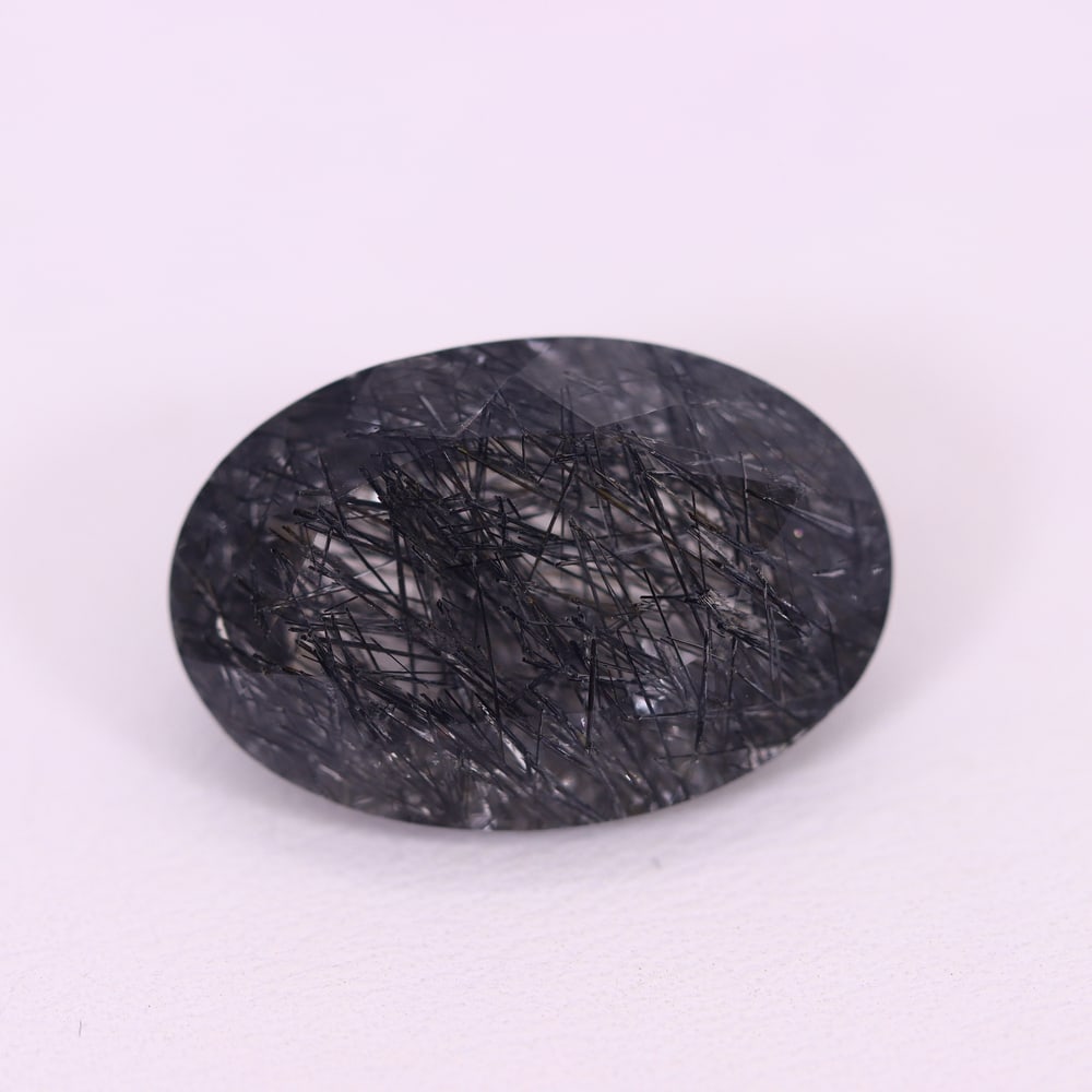 *14.24Ct Black Rutiled Quartz - Polished Faceted , 251C (1 of 2)