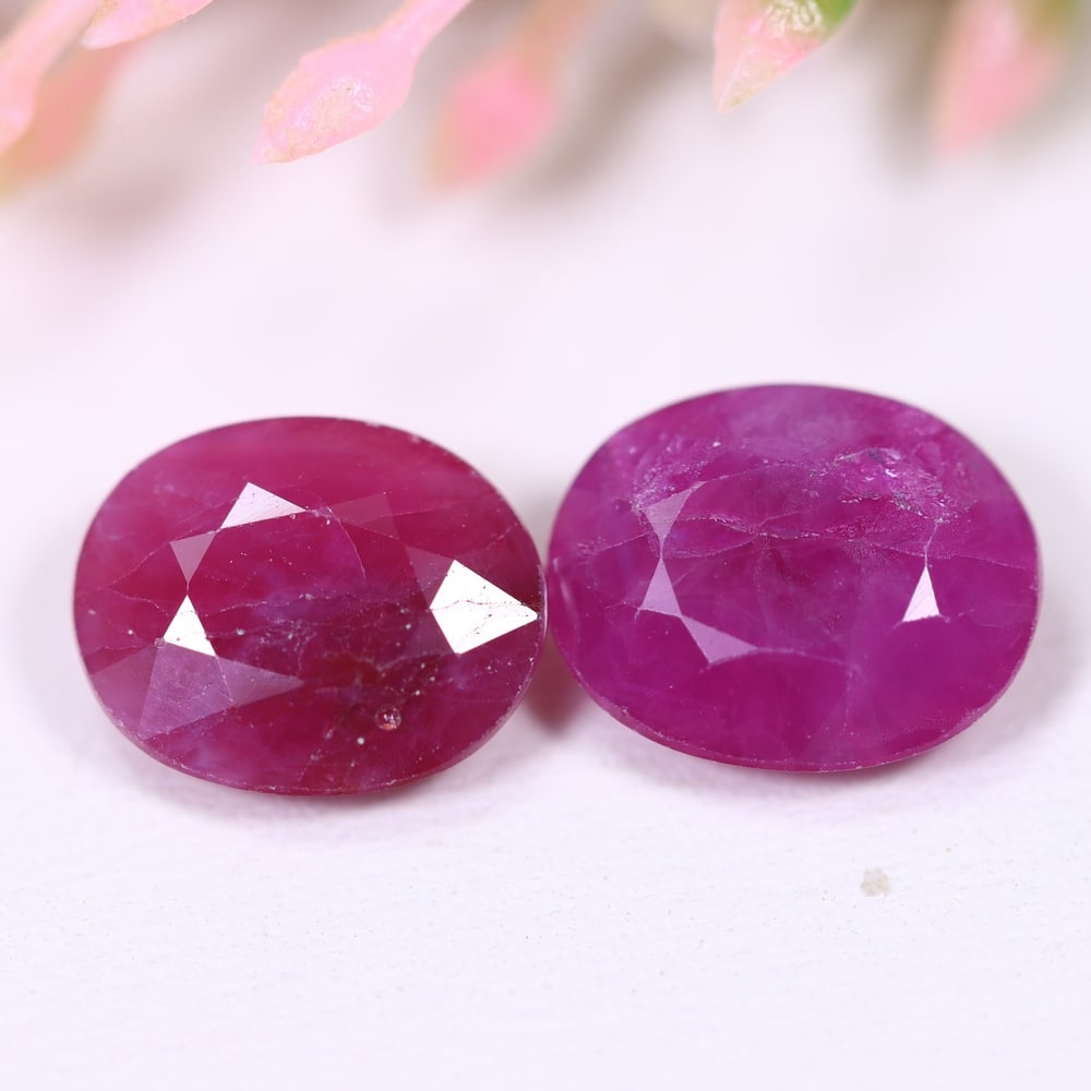 6.52Ct Red Ruby Set - Polished Faceted , 914E (1 of 2)