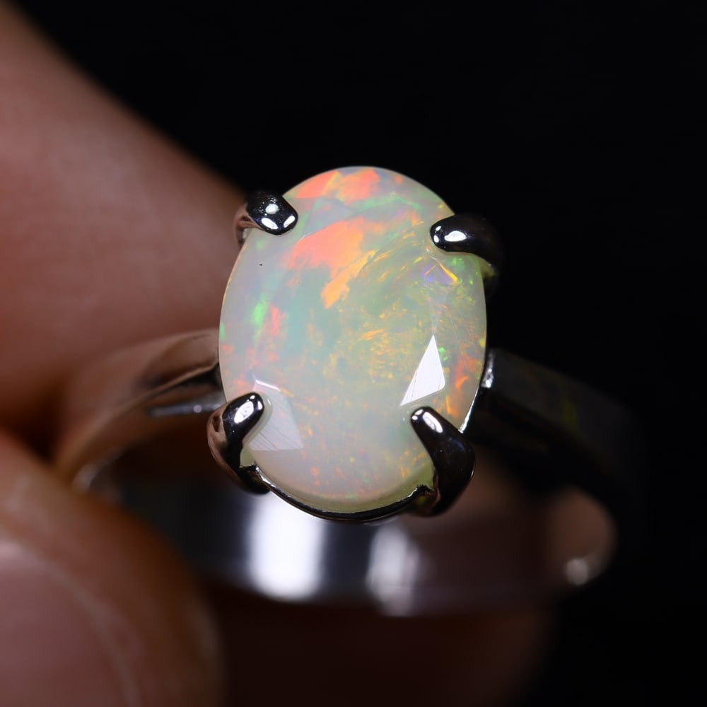 3.16g Natural Opal Stone Sterling Silver 925 Ring (Adjustable) , 114E: Ksmith Heritage Auctioneers Subject: Natural Ethiopian Opal Ring (Silver 925) Origin: Ethiopia Stone Dimension: 11x8mm Treatment: Natural Untreated Type: Faceted, Polished