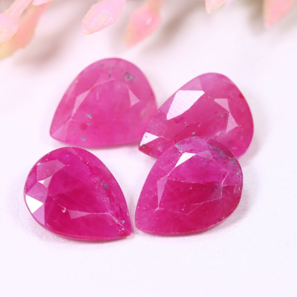 6.72Ct Red Ruby Set - Polished Faceted , 819E (1 of 2)