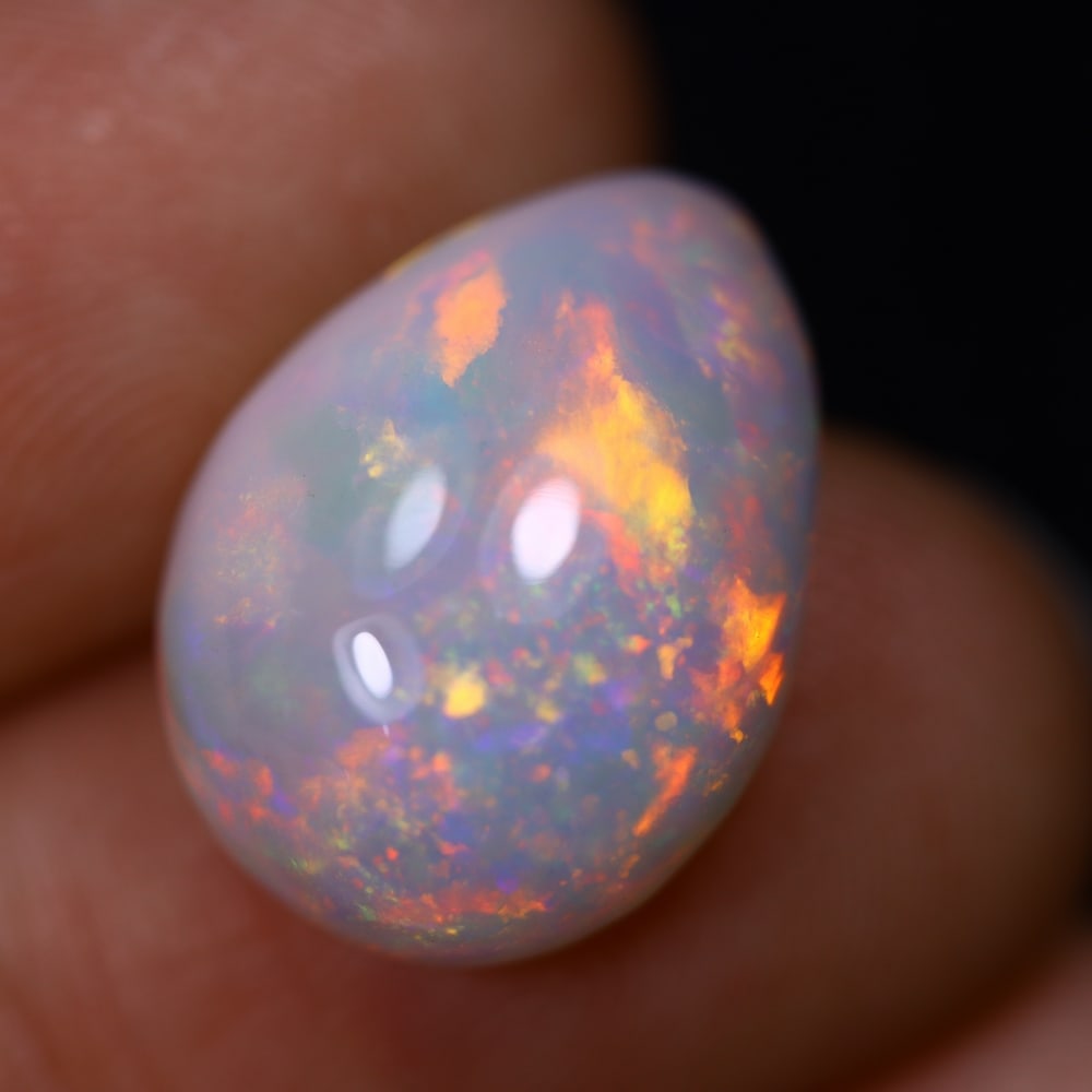 *7.24Ct Welo Opal Polished - Ethiopian Opal - Pear Cabochon, 1072B (1 of 5)