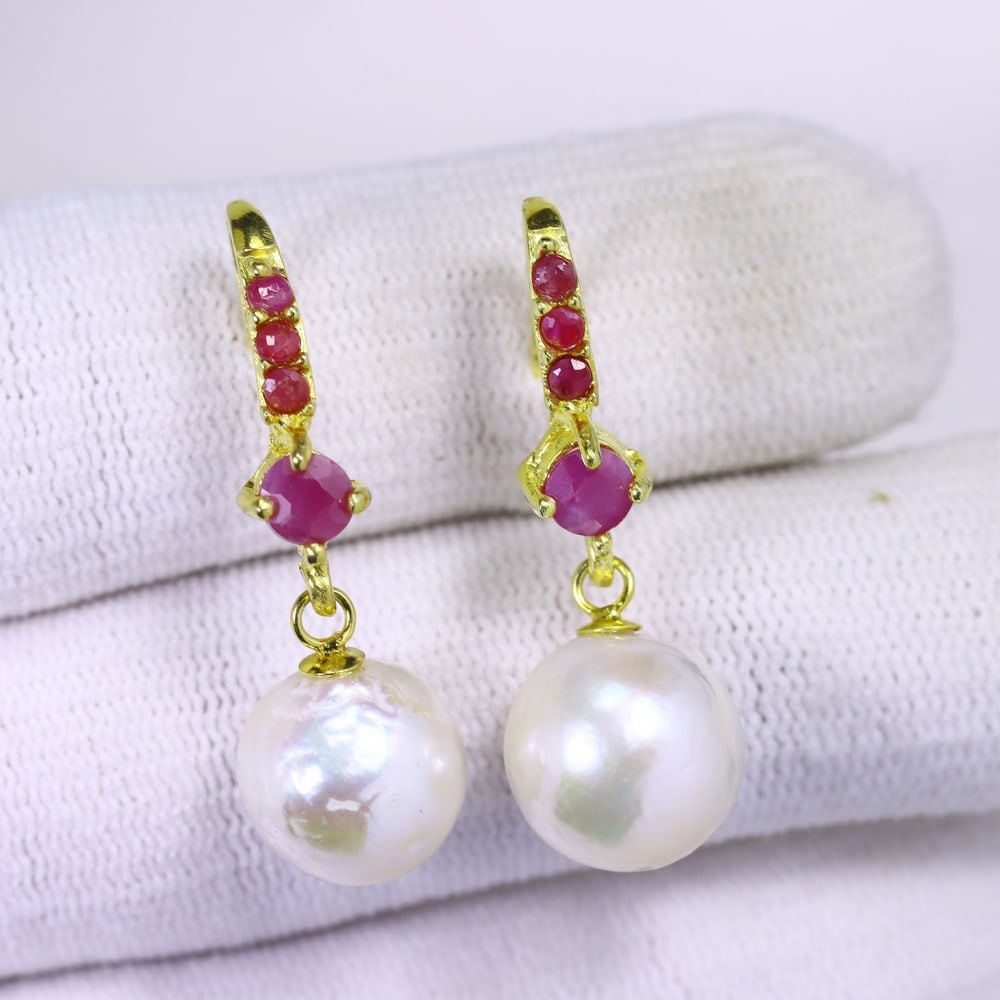 5.44g Pearl Earrings - 925 Sterling Silver , 119C (1 of 3)