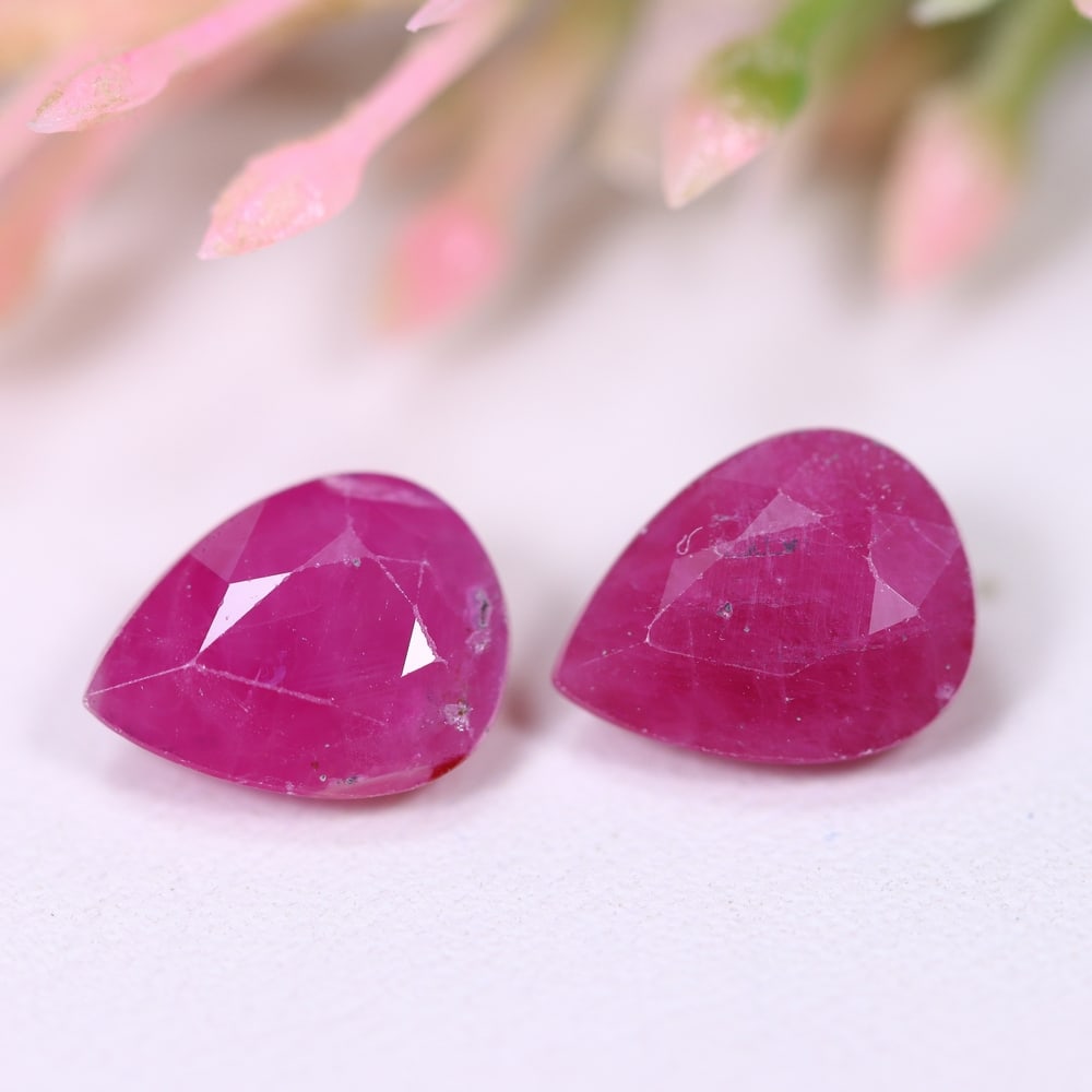 4.52Ct Red Ruby Set - Polished Faceted , 624E (1 of 2)