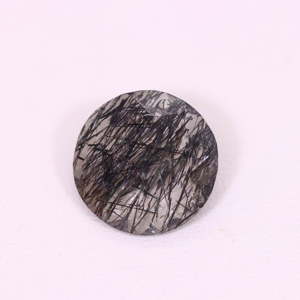 *3.46Ct Black Rutiled Quartz - Polished Faceted , 260C (1 of 2)