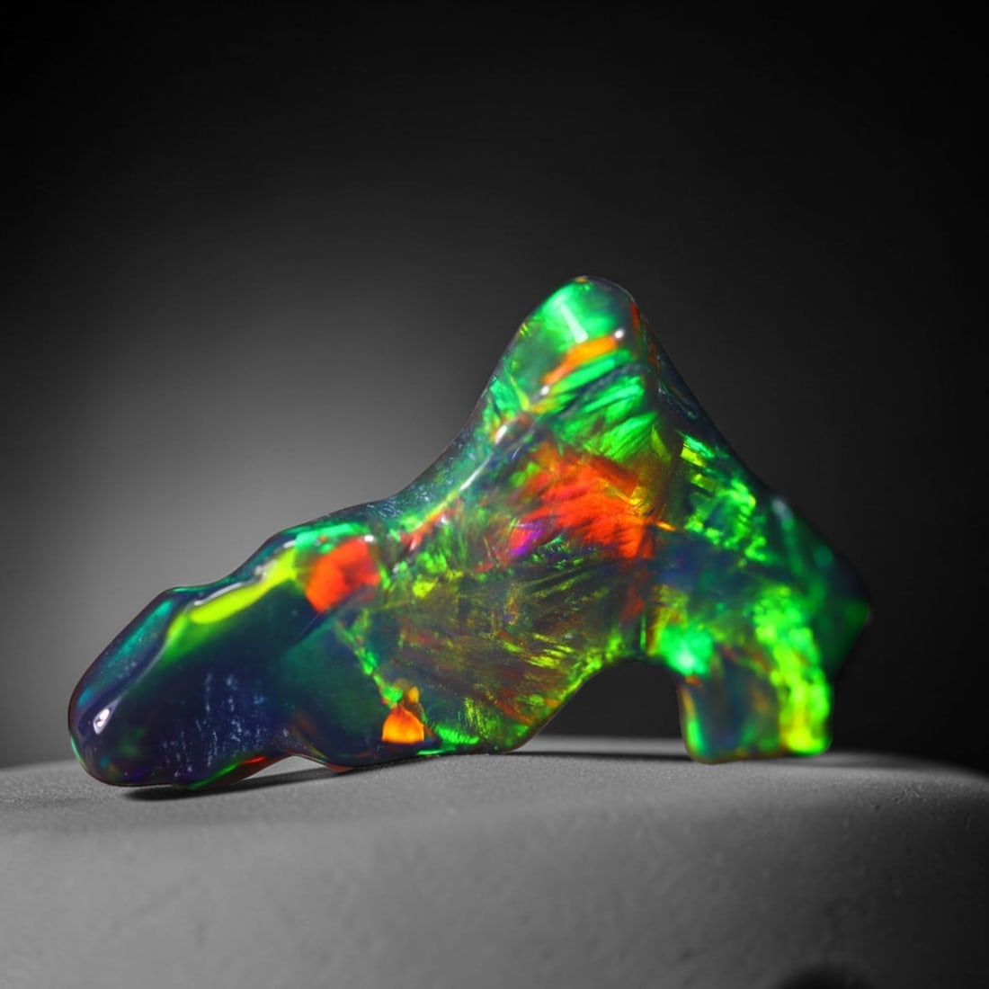 *5.48Ct Natural Freeform Black Opal - 19x16x6mm - Polished Rough , 129E (1 of 6)