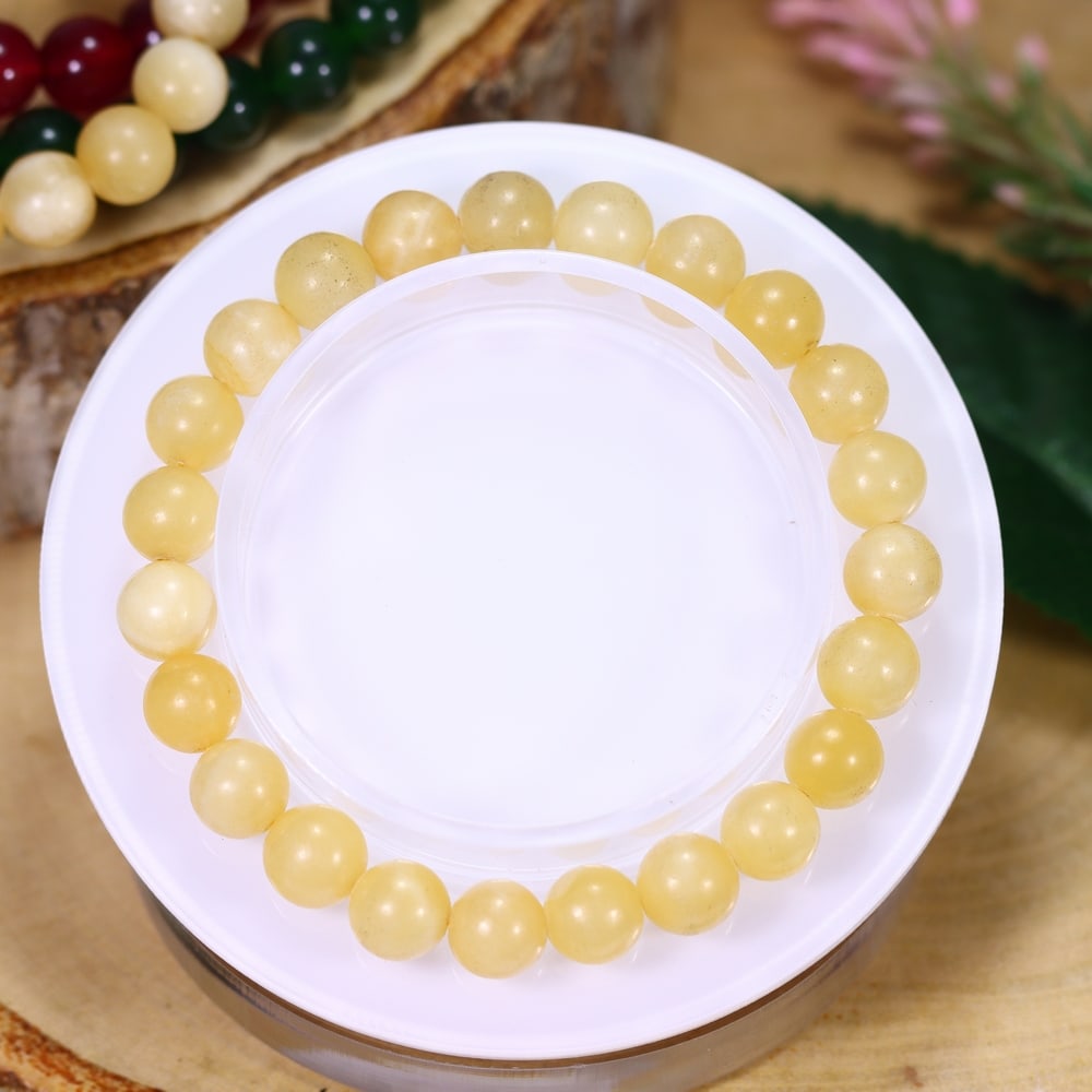 18.31g Yellow Agate Bracelet - Polished Beads, 1114B: Ksmith Heritage Auctioneers Subject: Natural Yellow Agate Carat Weight: 18.31g