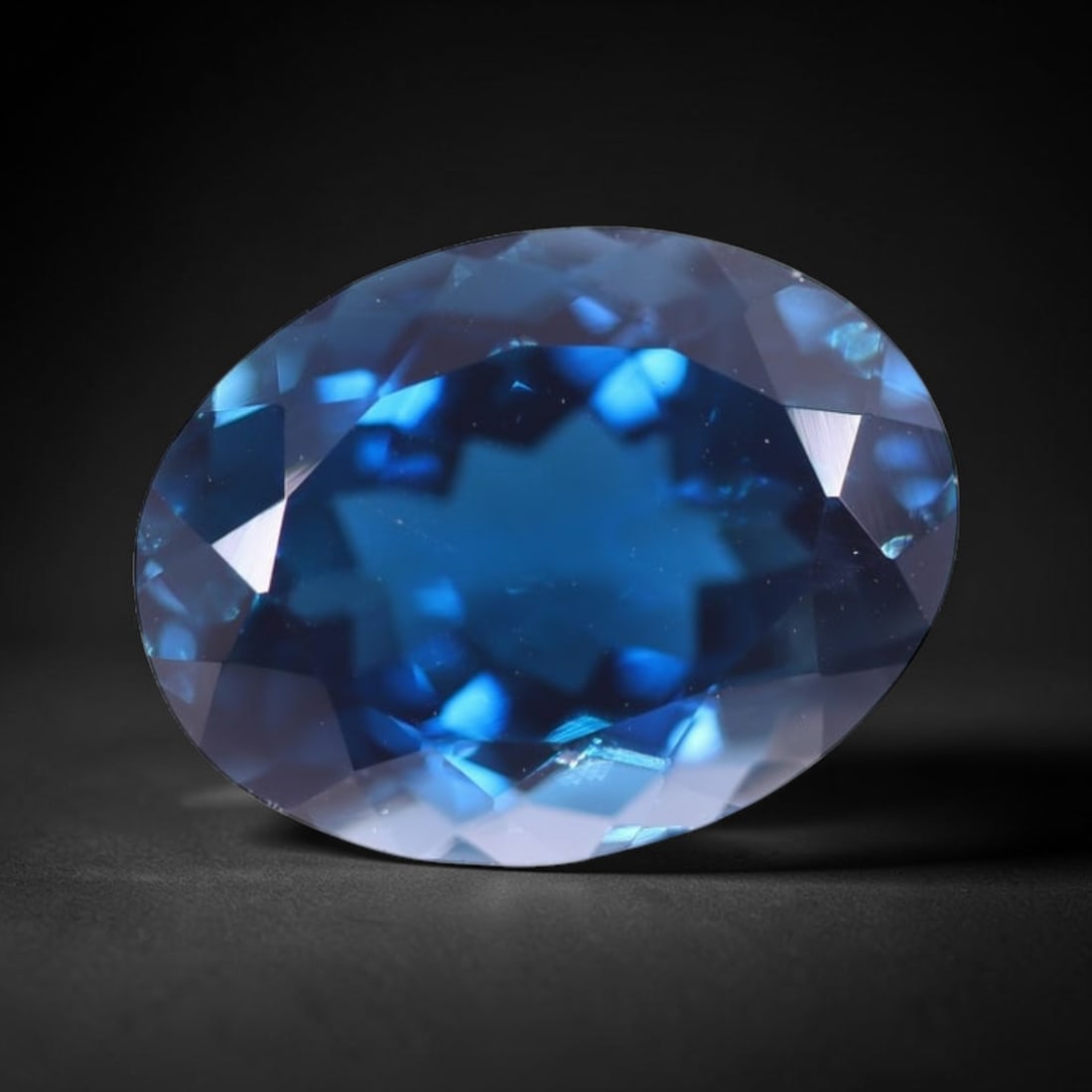 *12.77Ct London Blue Topaz - Polished Faceted , 213C: Ksmith Heritage Auctioneers Subject: Natural Blue Topaz Origin: Myanmar Carat Weight: 12.77Ct Dimension: 16.1x12.1x8.4 mm Treatment: Irridiated Type: Faceted, Polished