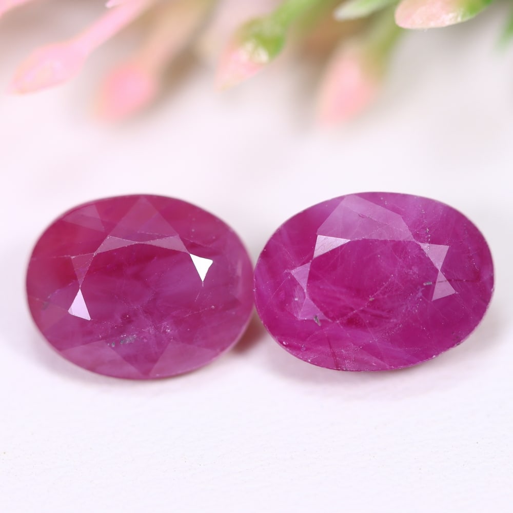 9.64Ct Red Ruby Set - Polished Faceted , 838E: Ksmith Heritage Auctioneers Subject: Natural Ruby Origin: Burma Carat Weight: 9.64Ct Dimension: 11.3x8.3x5.9 mm Treatment: Heated Type: Faceted, Polished