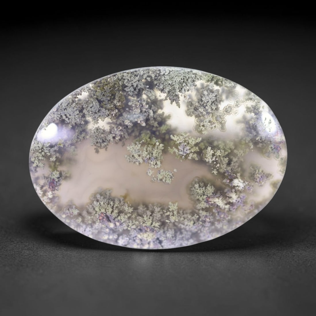 51.51Ct Moss Agate Cabochon - Polished - 37x26mm Approx , 454E: Ksmith Heritage Auctioneers Subject: Natural Agate Treatment: Natural Untreated Type: Cabochon, Polished