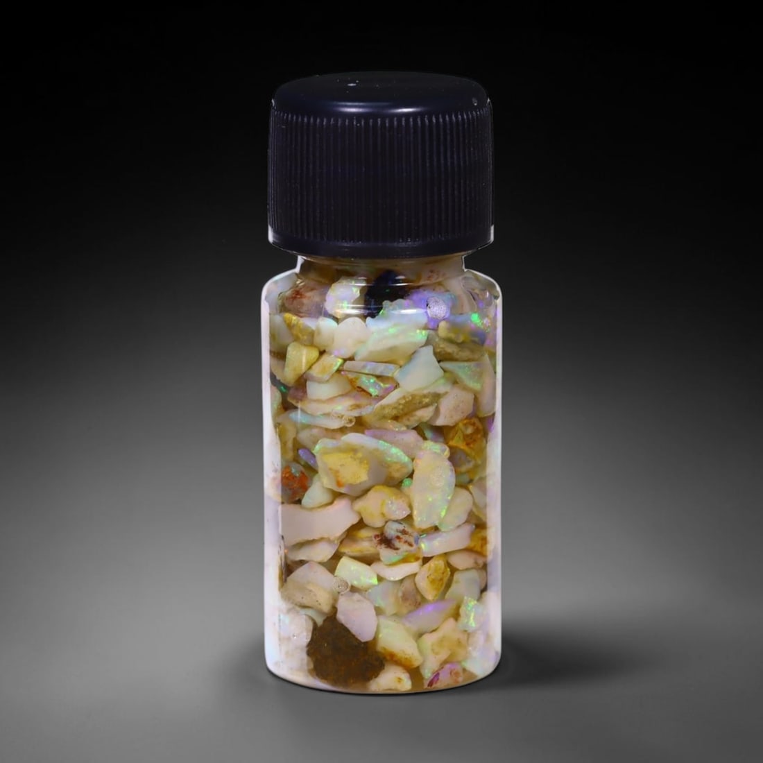 Australian Lightning Ridge Crystal Black Opal Rough Chip Jar (Good For Display), 483B (1 of 3)