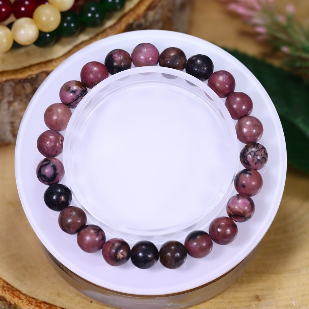 23.56g Rhodonite Bracelet - Polished Beads, 860B: Ksmith Heritage Auctioneers Subject: Natural Rhodonite Carat Weight: 23.56g