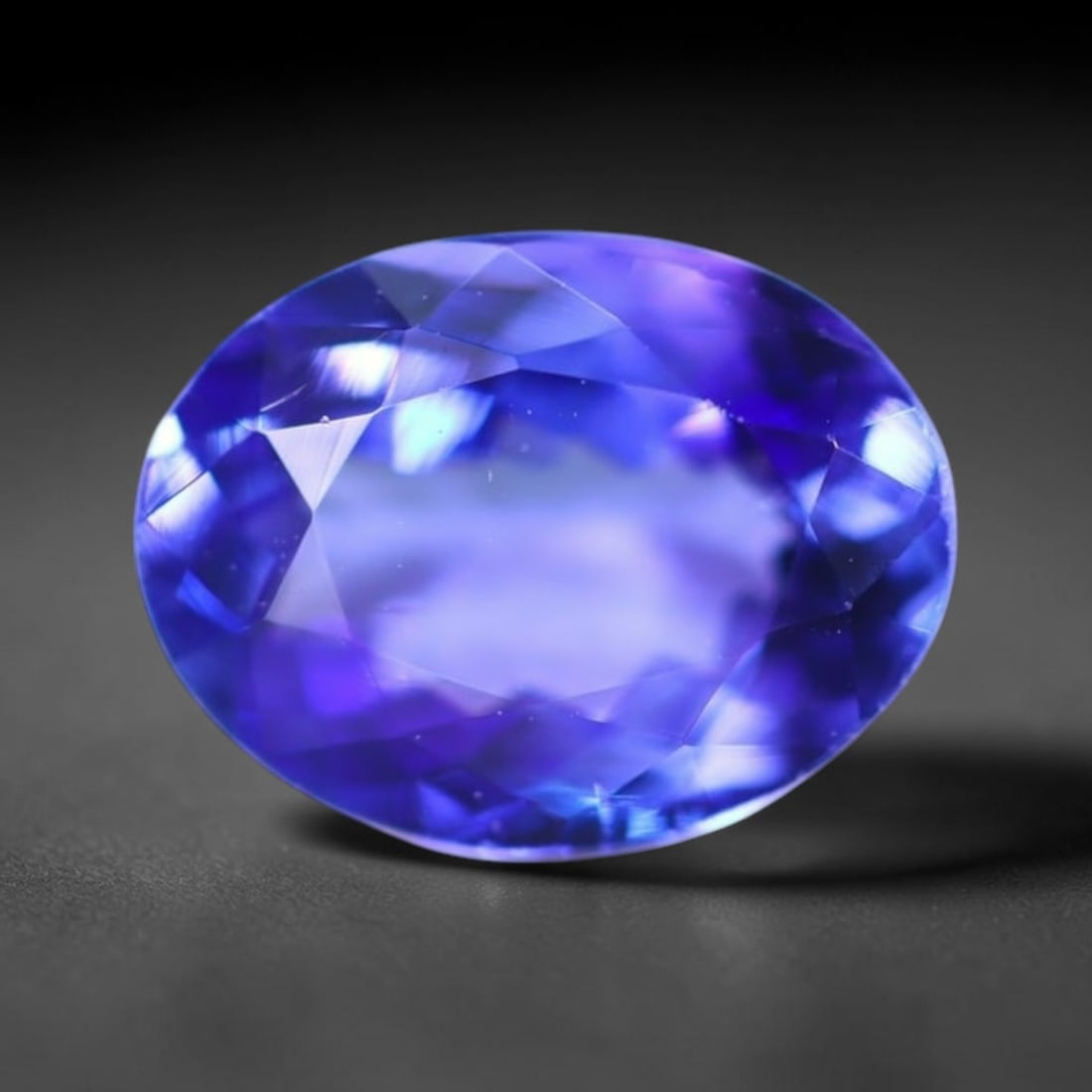 1.45Ct Tanzanite Faceted - Oval Polished , 104B: Ksmith Heritage Auctioneers Subject: Natural Tanzanite Origin: Tanzania Dimension: 7.9 x 6.6 x 3.7 mm Treatment: Heated Shape: Oval Type: Faceted, Polished