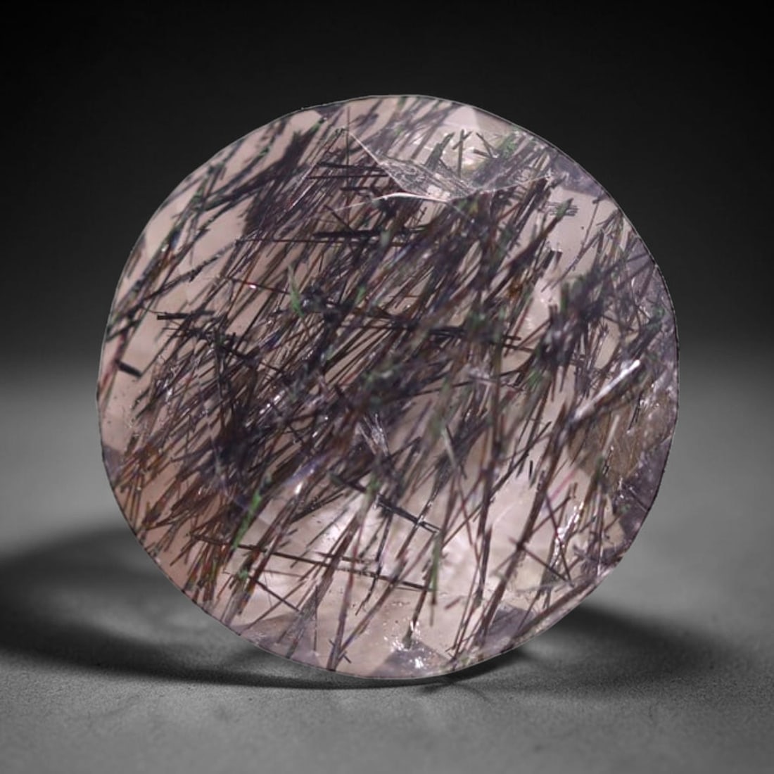*3.46Ct Black Rutiled Quartz - Polished Faceted , 260C (1 of 2)
