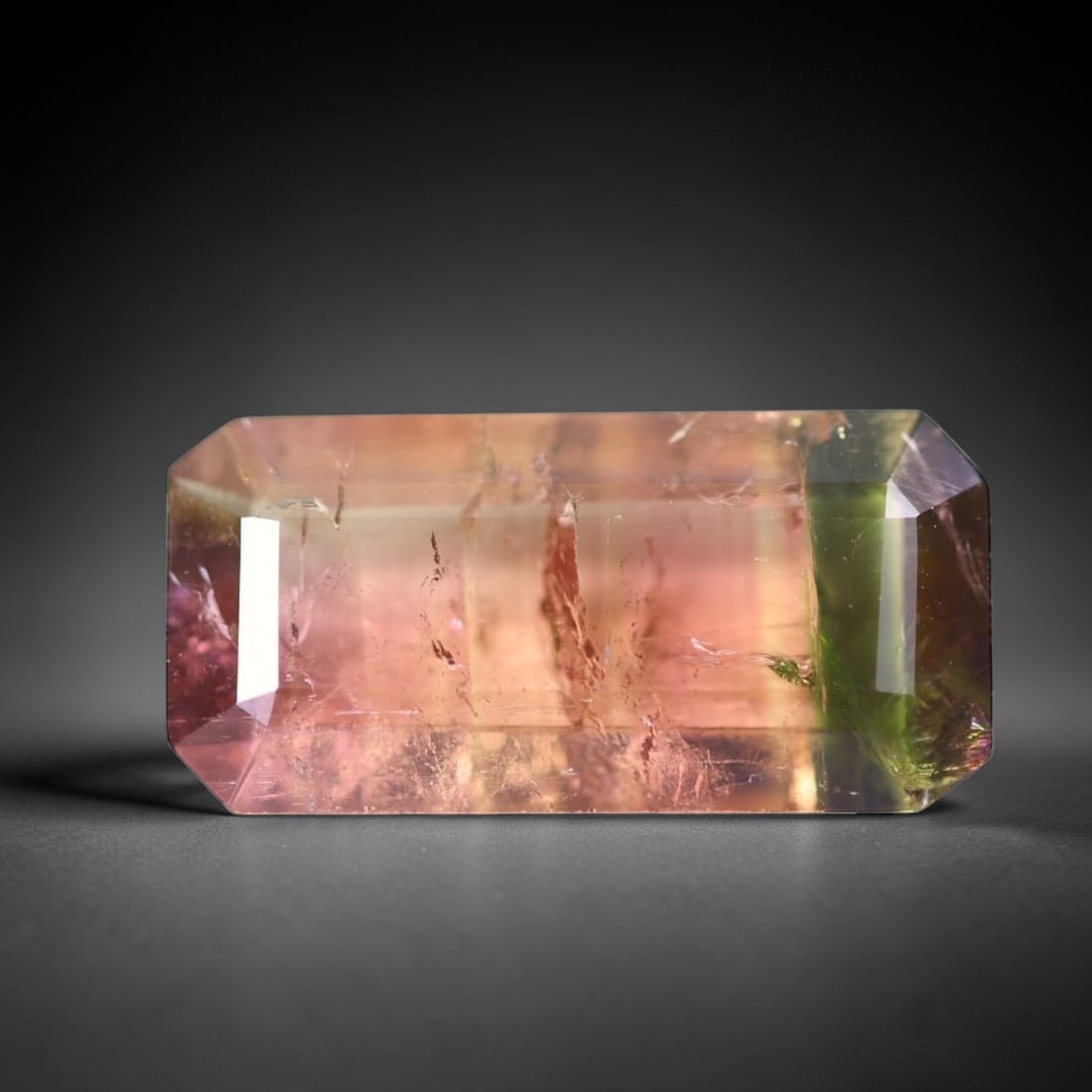 3.42cts Natural Watermelon Tourmaline - Bi-Colour Faceted Cut , 419E: Ksmith Heritage Auctioneers Subject: Natural Tourmaline Origin: Africa Carat Weight: 3.42 cts Dimension: 15.3x7.5x3.4 mm Type: Faceted, Polished