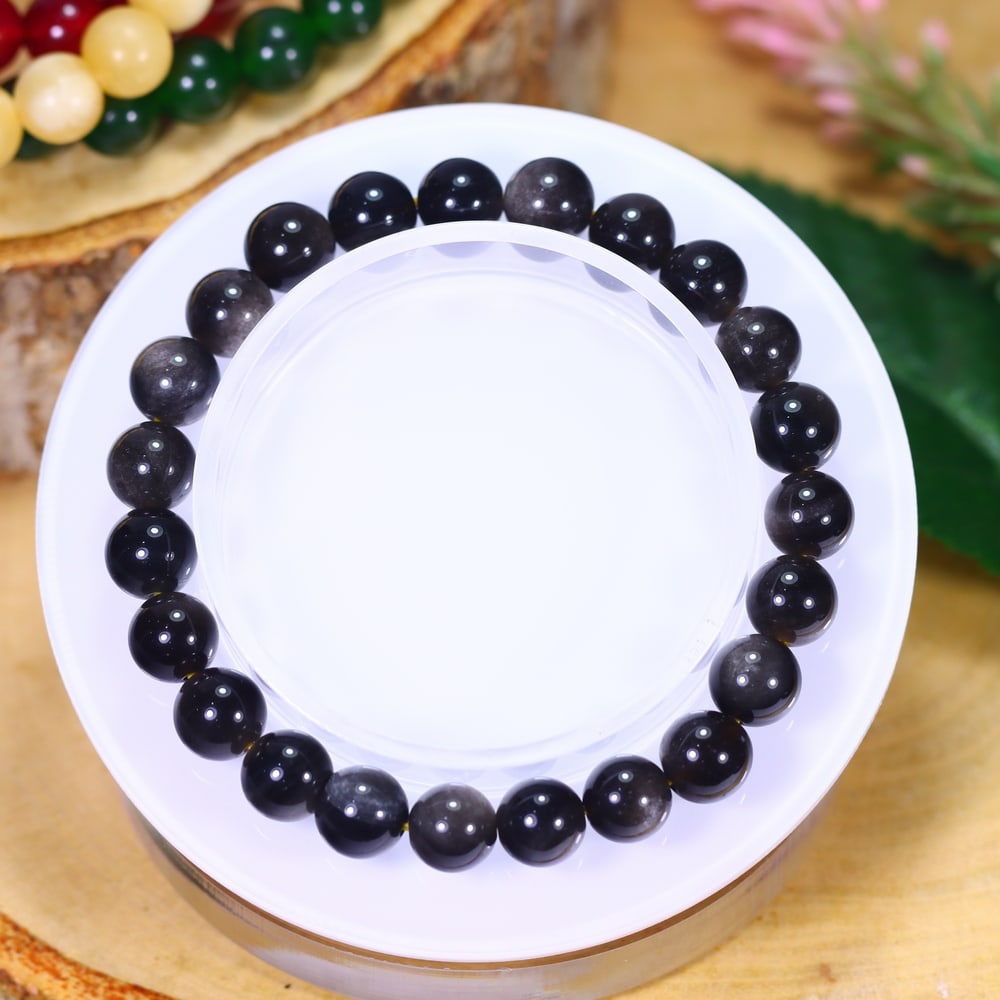 15.66g Black Tiger Eye Bracelet - Polished Beads, 211B (1 of 2)
