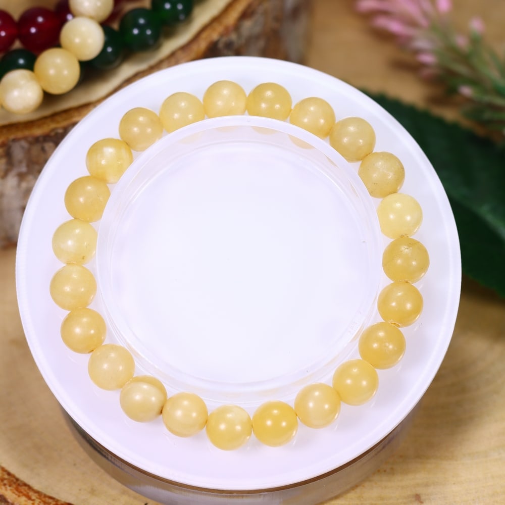 18.31g Yellow Agate Bracelet - Polished Beads, 253B: Ksmith Heritage Auctioneers Subject: Natural Yellow Agate Carat Weight: 18.31g