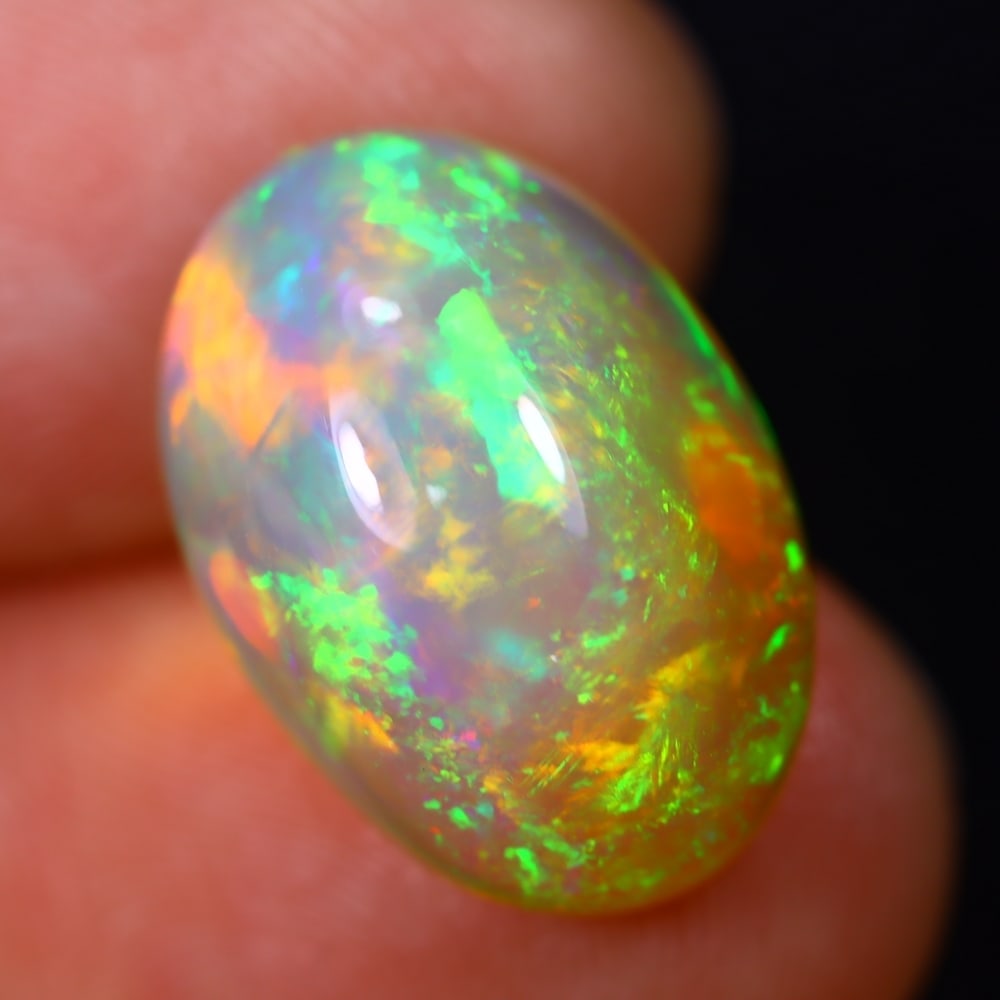 *7.29Ct Welo Opal Polished - Ethiopian Opal - Oval Cabochon, 989B (1 of 5)