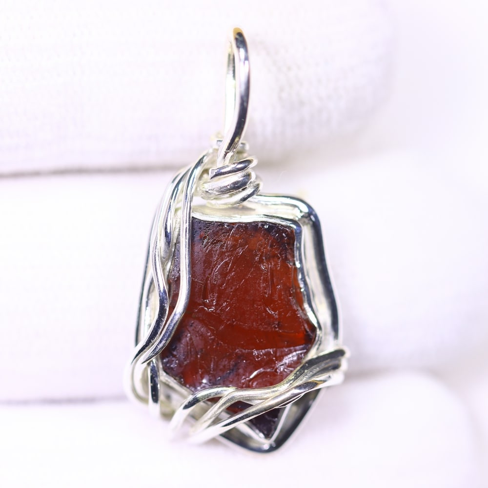 4.43g Crystal Rock Wire Wrap Pendant - 925 Silver , 475E (1 of 2)