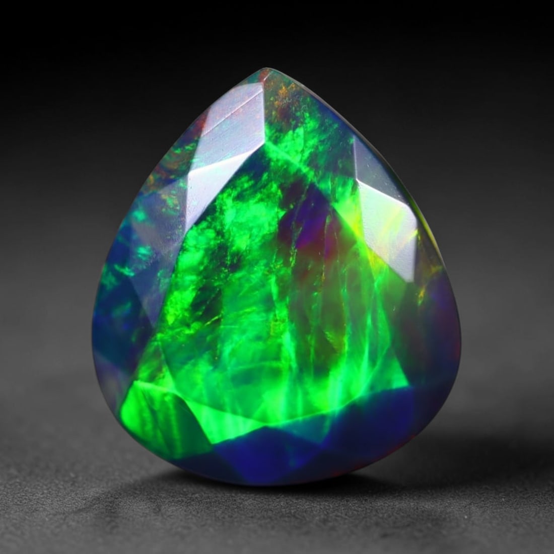 *4.67Ct Smoked Faceted Welo Opal Polished - Ethiopian Opal , 276C: Ksmith Heritage Auctioneers Subject: Natural Ethiopian Welo Opal Origin: Ethiopia Carat Weight: 4.67Ct Dimension: 13.8x12.1x6.9 mm Treatment: Smoked Type: Faceted, Polishe