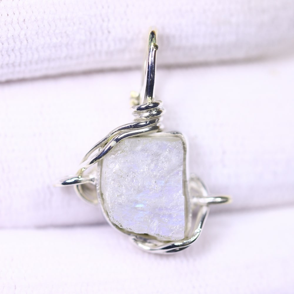 3.01g Crystal Rock Wire Wrap Pendant - 925 Silver , 548E (1 of 2)