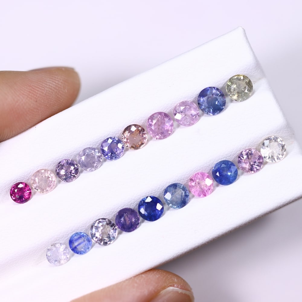 *9.93Ct Heated Fancy Sapphire Lot - Polished Faceted , 352C: Ksmith Heritage Auctioneers Subject: Natural Sapphire Carat Weight: 9.93Ct Dimension: 4.4x4.4x2.5 mm Treatment: Heated Type: Faceted, Polished
