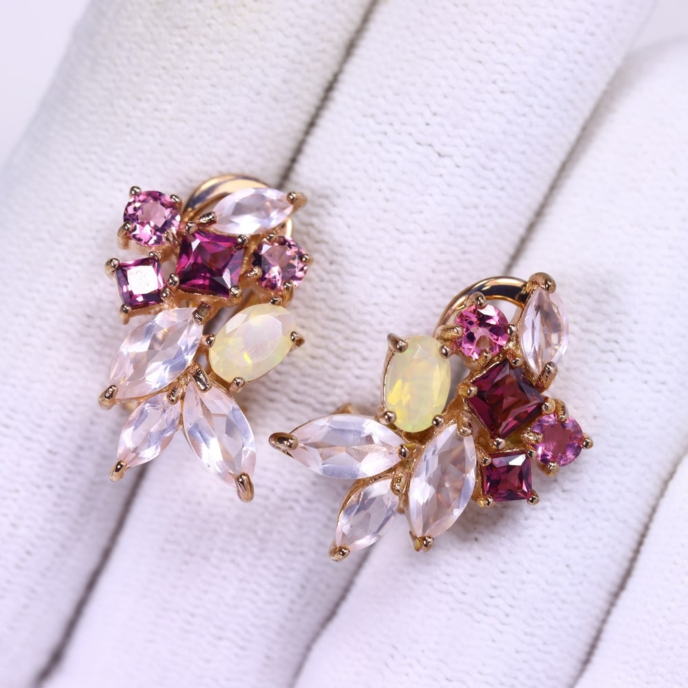 5.82g Multi Stone Earrings - 925 Sterling Silver , 103C: Ksmith Heritage Auctioneers