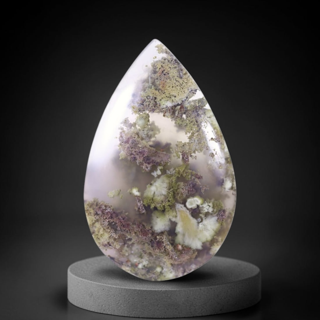 24.25Ct Moss Agate Cabochon - Polished - 34x21mm Approx , 244E: Ksmith Heritage Auctioneers Subject: Natural Agate Treatment: Natural Untreated Type: Cabochon, Polished