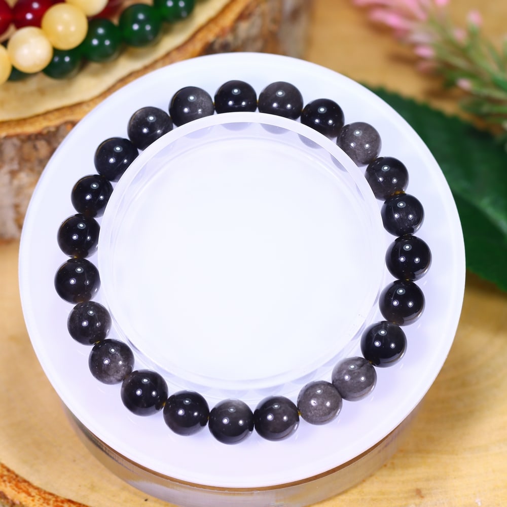 15.15g Black Tiger Eye Bracelet - Polished Beads, 814B (1 of 2)