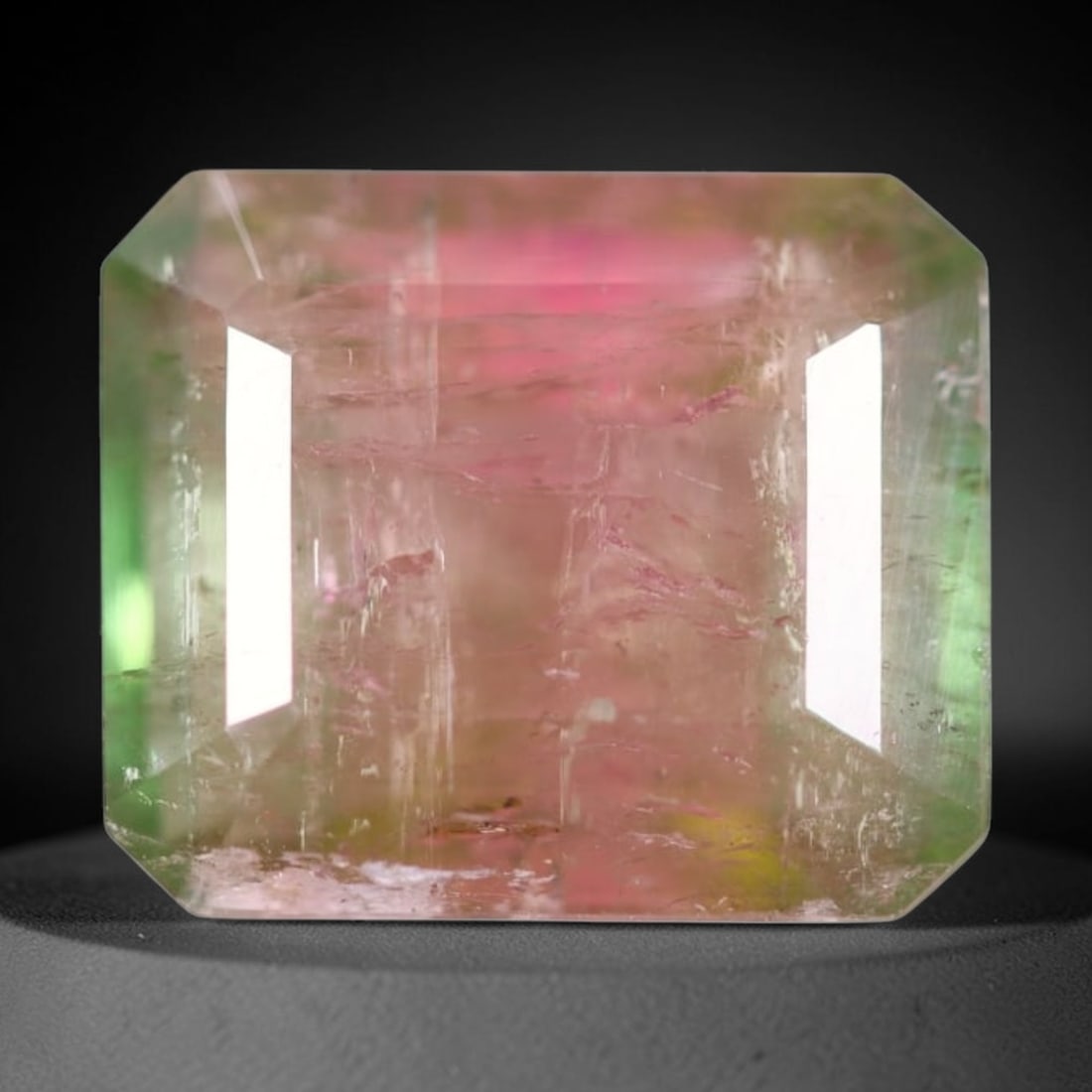 5.85cts Natural Watermelon Tourmaline - Bi-Colour Faceted Cut , 428E: Ksmith Heritage Auctioneers Subject: Natural Tourmaline Origin: Africa Carat Weight: 5.85cts Dimension: 11.1x9.3x6.6 mm Type: Faceted, Polished
