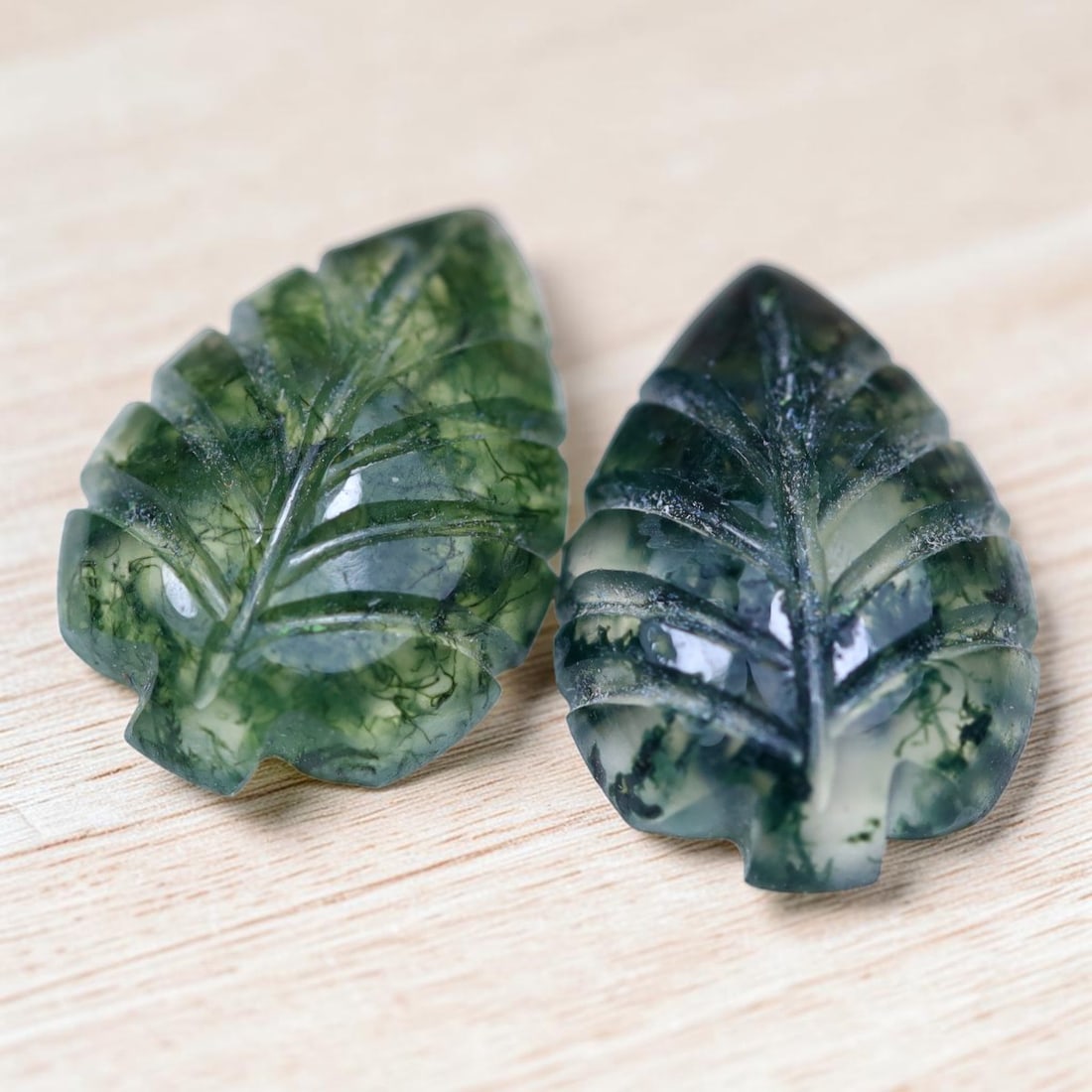 5.18Ct Natural Green Moss Agate Pair - India Gemstone - Carved Fancy Faceted, 61MZ: Ksmith Jewels Global Welcome to our auction house, today auction brought to you by Ksmith Jewels Global based in Penang, Malaysia specialize in all kinds of opal and color gemstone both in manufacturi