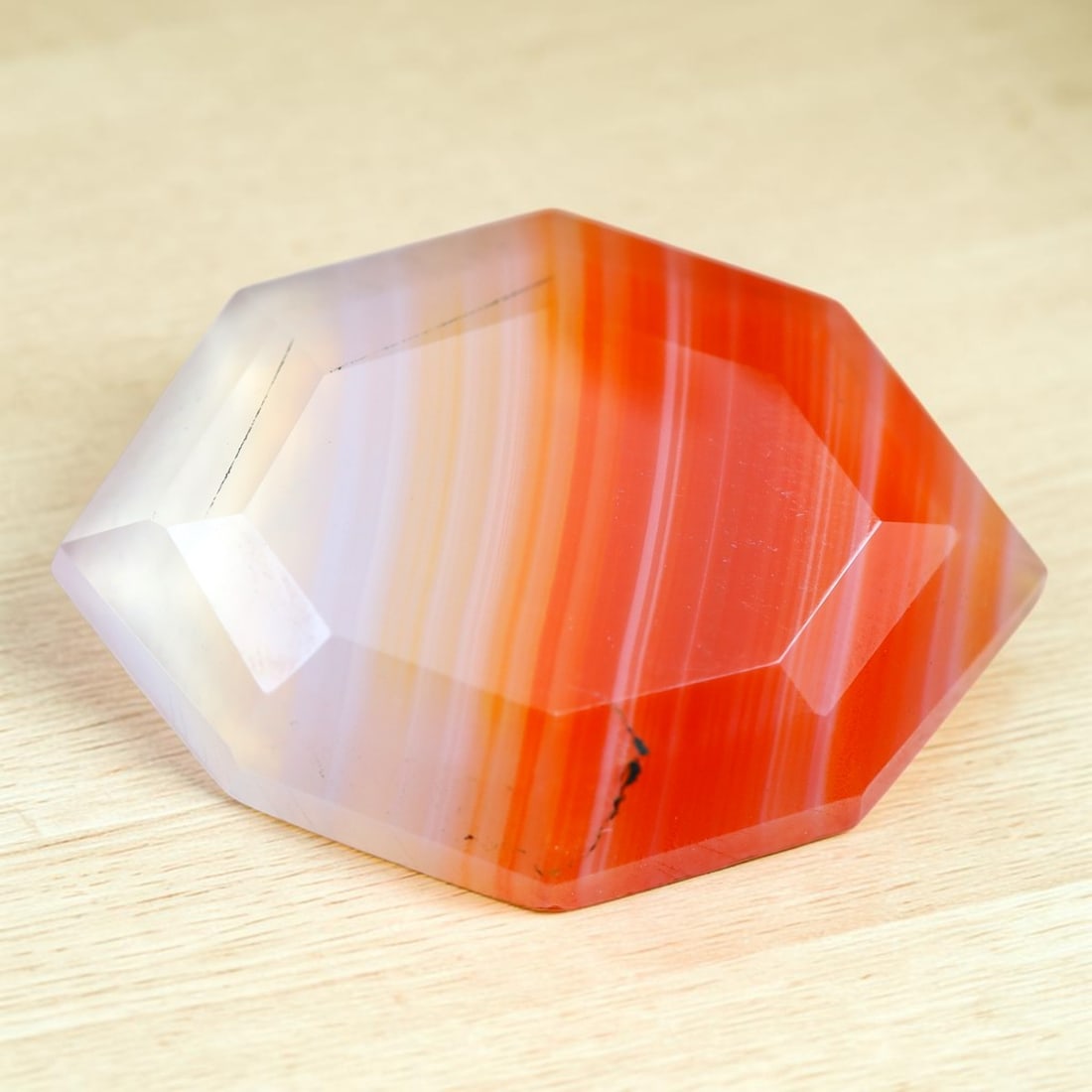 5.21Ct Natural Red Banded Agate - Step Cut Gemstone, 508MZ: Ksmith Jewels Global Welcome to our auction house, today auction brought to you by Ksmith Jewels Global based in Penang, Malaysia specialize in all kinds of opal and color gemstone both in manufacturi