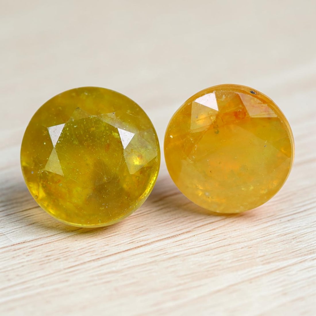 Yellow Sapphire 3.72Ct Natural Round Shape Yellow Sapphire Pair, 709MZ: Ksmith Jewels Global Welcome to our auction house, today auction brought to you by Ksmith Jewels Global based in Penang, Malaysia specialize in all kinds of opal and color gemstone both in manufacturi
