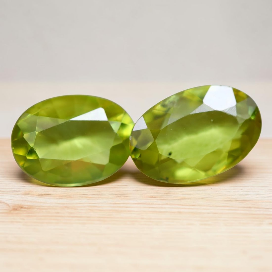 Sphene 1.47Ct Natural Oval Cut Unheated Yellowish Green Sphene Pair, 1184MZ: Ksmith Jewels Global Welcome to our auction house, today auction brought to you by Ksmith Jewels Global based in Penang, Malaysia specialize in all kinds of opal and color gemstone both in manufacturi