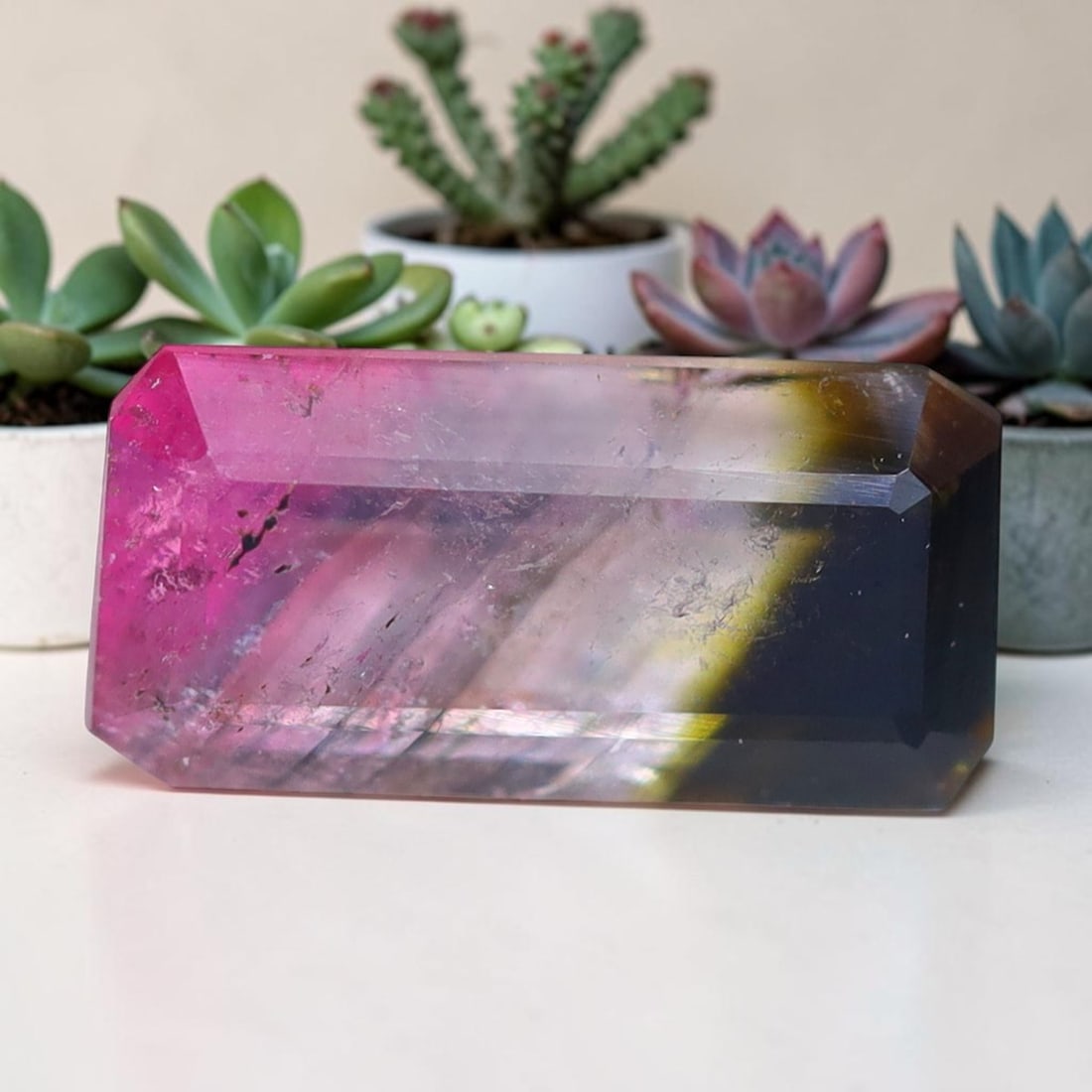 Tourmaline 0.97Ct Natural Mozambique Tri-Color Tourmaline Emerald Cut, 119MZ: Ksmith Jewels Global Welcome to our auction house, today auction brought to you by Ksmith Jewels Global based in Penang, Malaysia specialize in all kinds of opal and color gemstone both in manufacturi