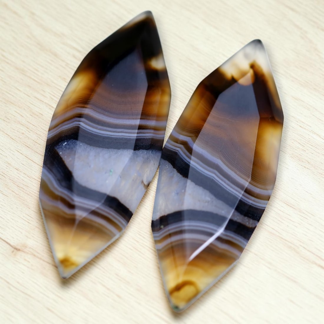 13.11Ct Natural Black Banded Agate - India Gemstone - Step Cut Pair, 872MZ: Ksmith Jewels Global Welcome to our auction house, today auction brought to you by Ksmith Jewels Global based in Penang, Malaysia specialize in all kinds of opal and color gemstone both in manufacturi