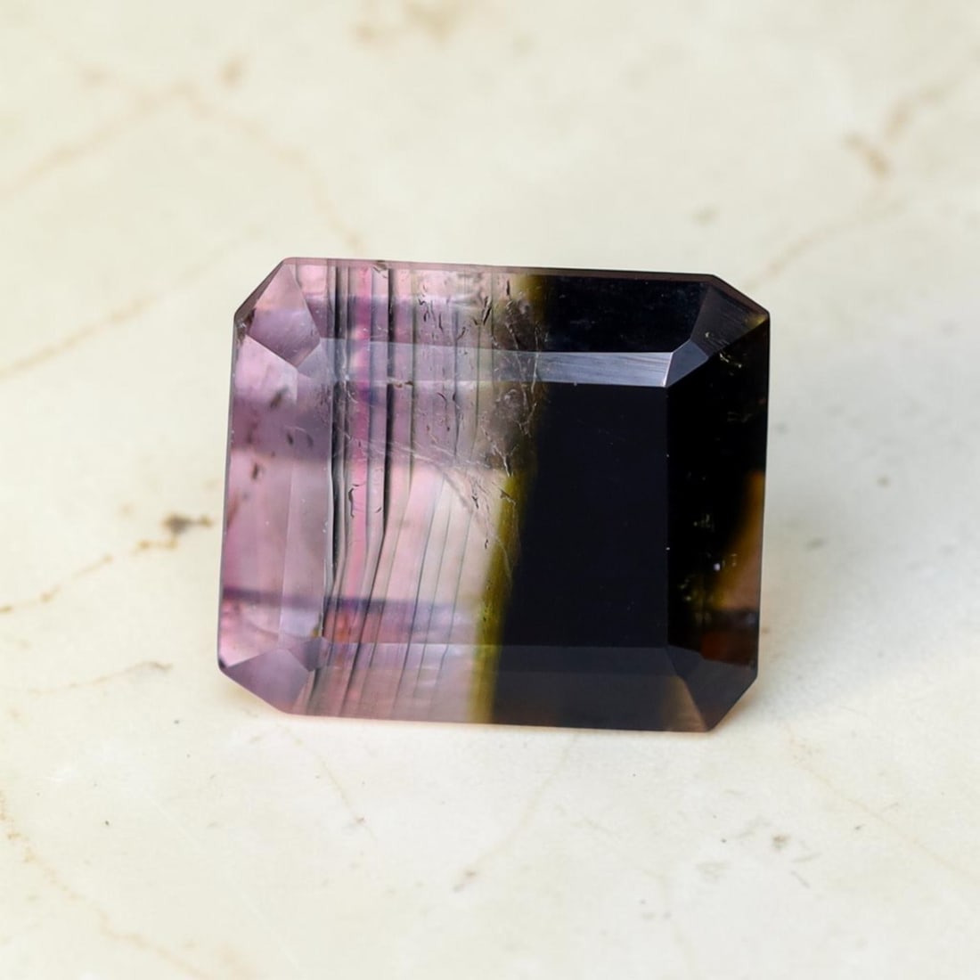 Tourmaline 0.79Ct Natural Mozambique Bi-Color Tourmaline Emerald Cut, 663MZ: Ksmith Jewels Global Welcome to our auction house, today auction brought to you by Ksmith Jewels Global based in Penang, Malaysia specialize in all kinds of opal and color gemstone both in manufacturi