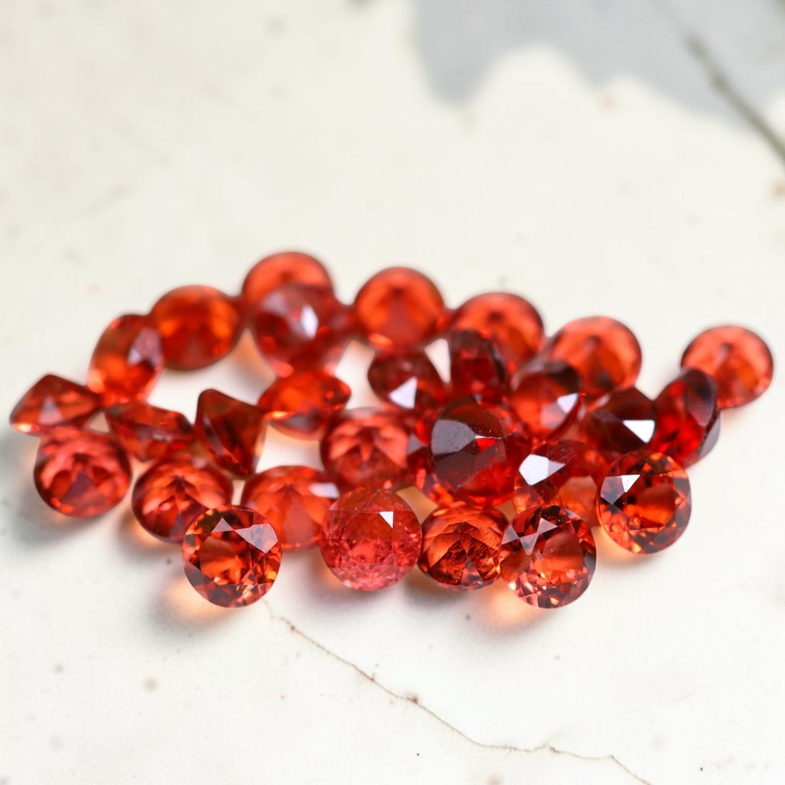2.72Ct Natural Wholesale Unheated Red Garnet Lot - Ceylon Gemstone - Round Faceted, 961MZ: Ksmith Jewels Global Welcome to our auction house, today auction brought to you by Ksmith Jewels Global based in Penang, Malaysia specialize in all kinds of opal and color gemstone both in manufacturi