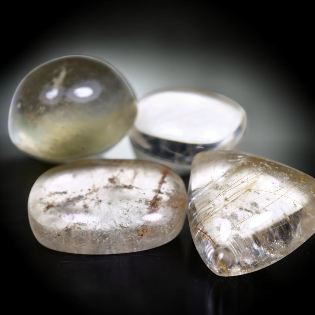 25.90 CT. Unheated 4Pcs Colorless Phantom Quartz Africa Mix Sharp Cabochon, 535B: Ksmith Jewels Global Welcome to our auction house, today auction brought to you by Ksmith Jewels Global based in Penang, Malaysia specialize in all kinds of opal and color gemstone both in manufacturi