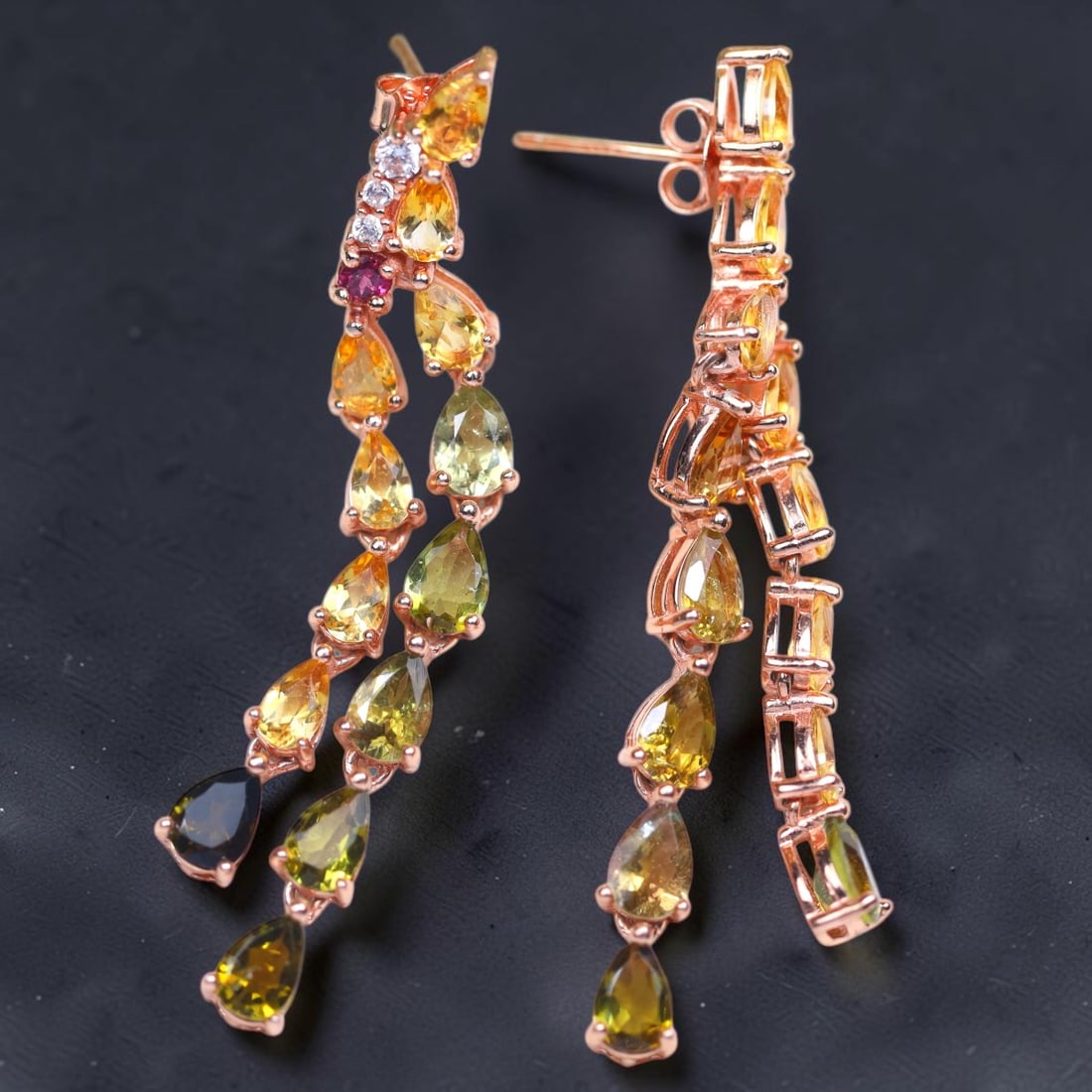 32.15Cts 925 Silver Fancy Color Tourmaline, Citrine, Rhodolite Garnet, Zircon Earrings, 247B: Ksmith Jewels Global Welcome to our auction house, today auction brought to you by Ksmith Jewels Global based in Penang, Malaysia specialize in all kinds of opal and color gemstone both in manufacturi