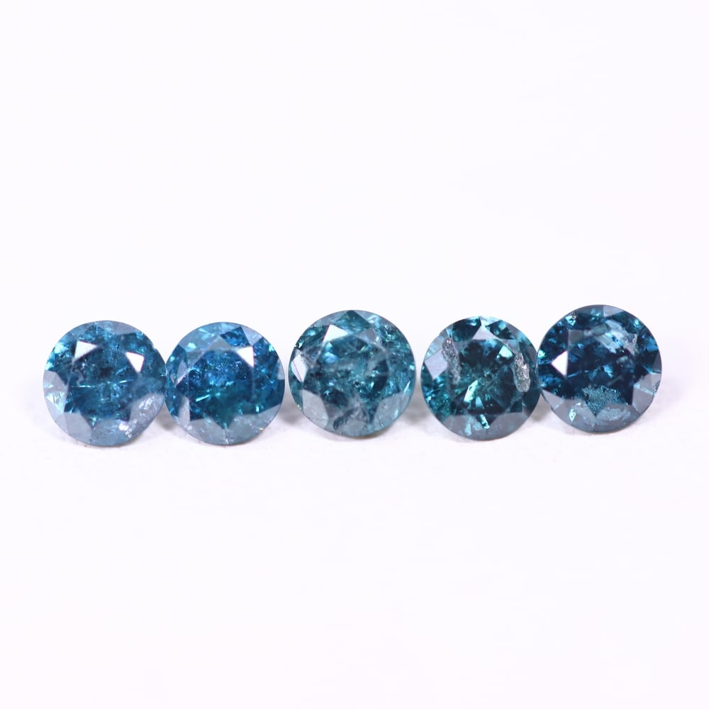 0.45ct 5pcs Blue Round Diamond 2.8mm - Natural Diamond, Loose Diamond, 530DD: Ksmith Heritage Auctioneers Subject: Natural Diamond Origin: Africa Treatment: HPHT