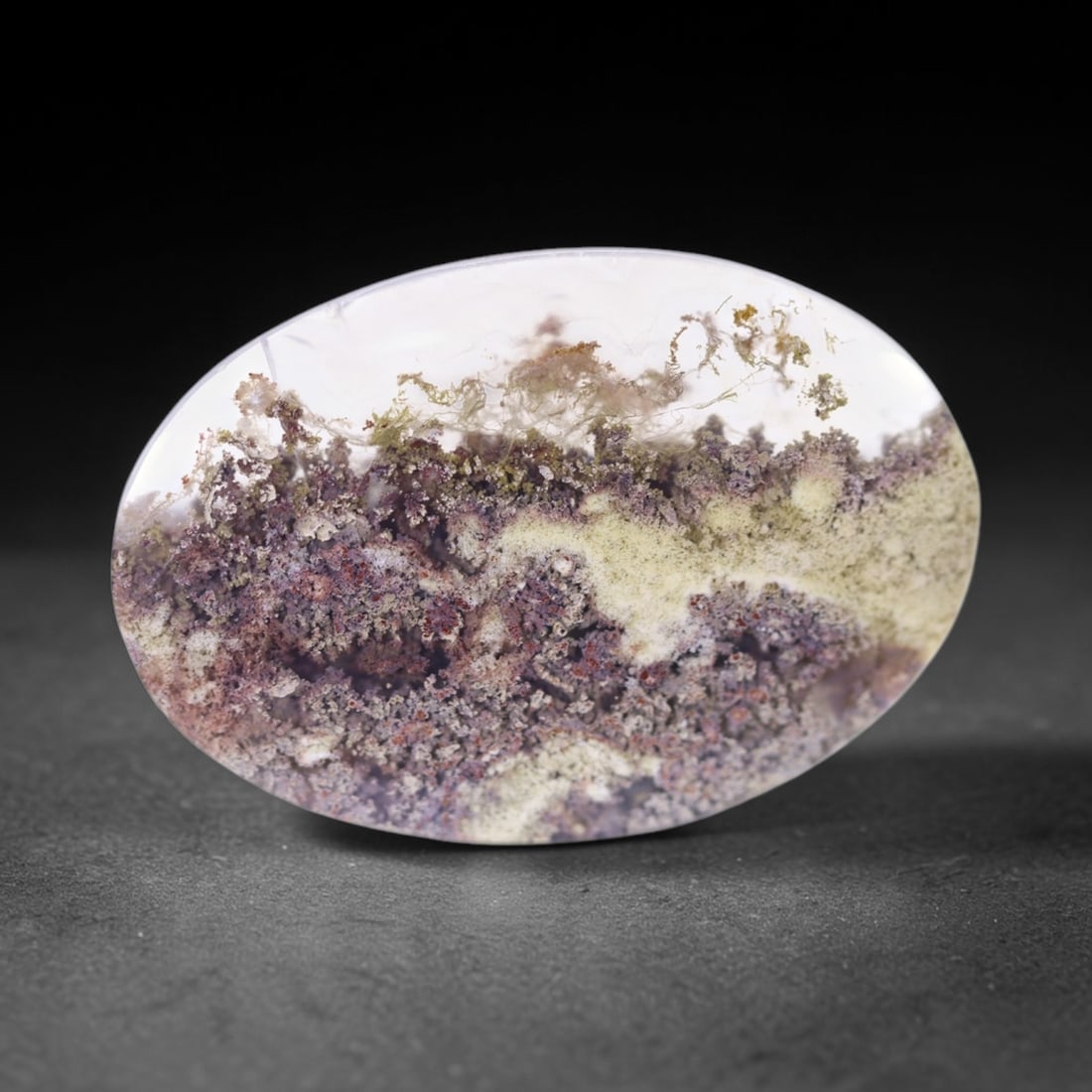 36.16Ct Moss Agate Cabochon - Polished - 39x27mm Approx , 703E: Ksmith Heritage Auctioneers Subject: Natural Agate Treatment: Natural Untreated Type: Cabochon, Polished