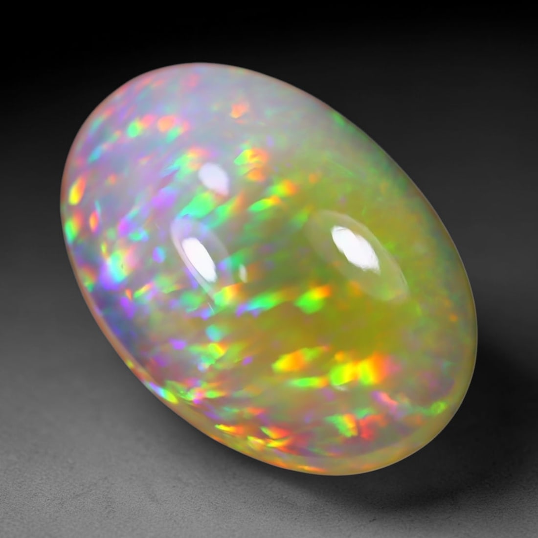 *12.31Ct Welo Opal Polished - Ethiopian Opal - Oval Cabochon, 748B: Ksmith Heritage Auctioneers Subject: Natural Ethiopian Welo Opal Origin: Ethiopia Carat Weight: 12.31Ct Dimension: 20.8 x 14.4 x 7.9 mm Treatment: Natural Untreated Shape: Oval