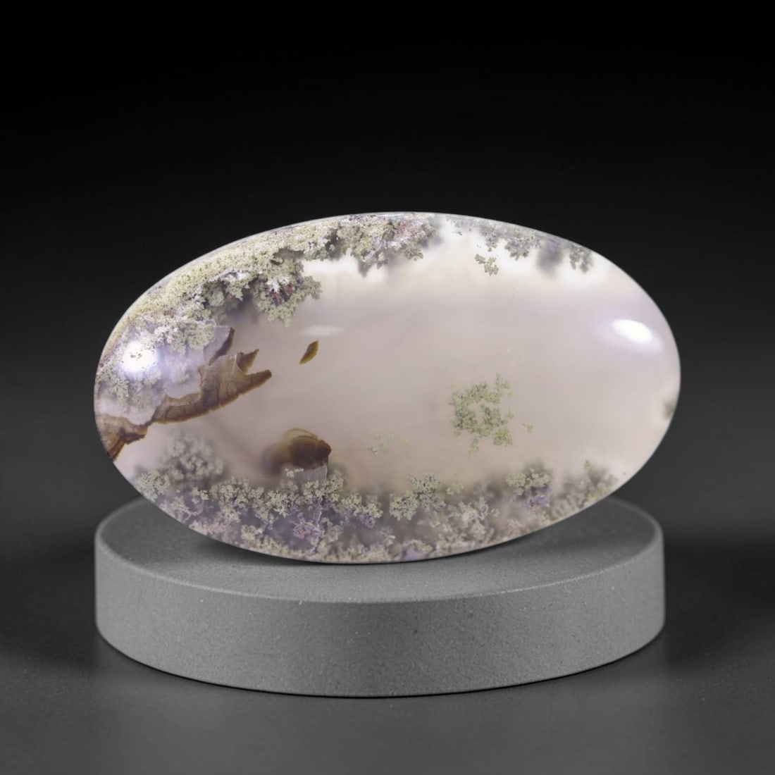 47.83Ct Moss Agate Cabochon - Polished - 37x22mm Approx , 52E: Ksmith Heritage Auctioneers Subject: Natural Agate Treatment: Natural Untreated Type: Cabochon, Polished