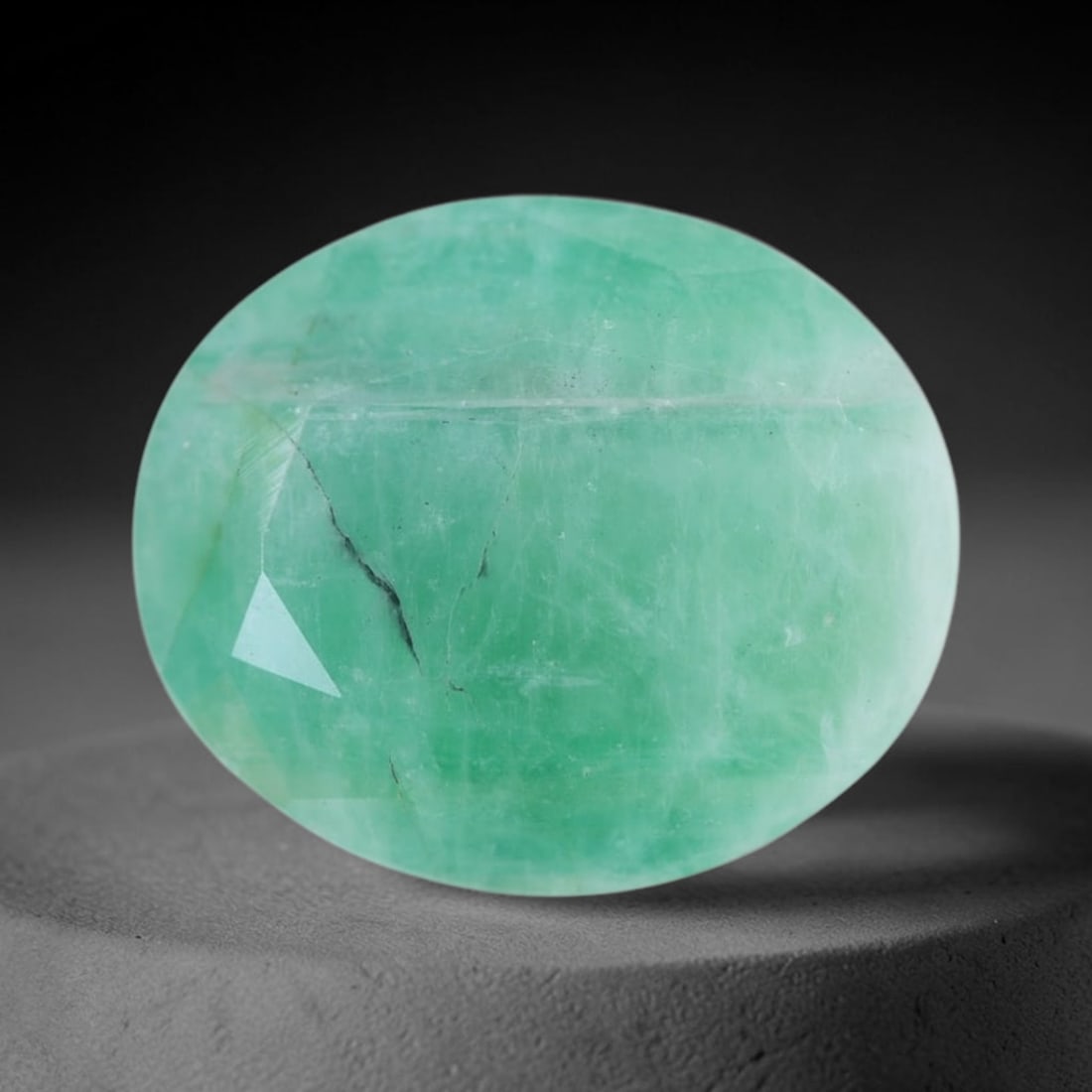 *14.85Ct Brazilian Sakota Emerald - Polished Faceted , 216C: Ksmith Heritage Auctioneers Subject: Natural Sakota Emerald Origin: Brazil Carat Weight: 14.85Ct Dimension: 17.2x14.6x8.3 mm Treatment: Oiled Type: Faceted, Polished <